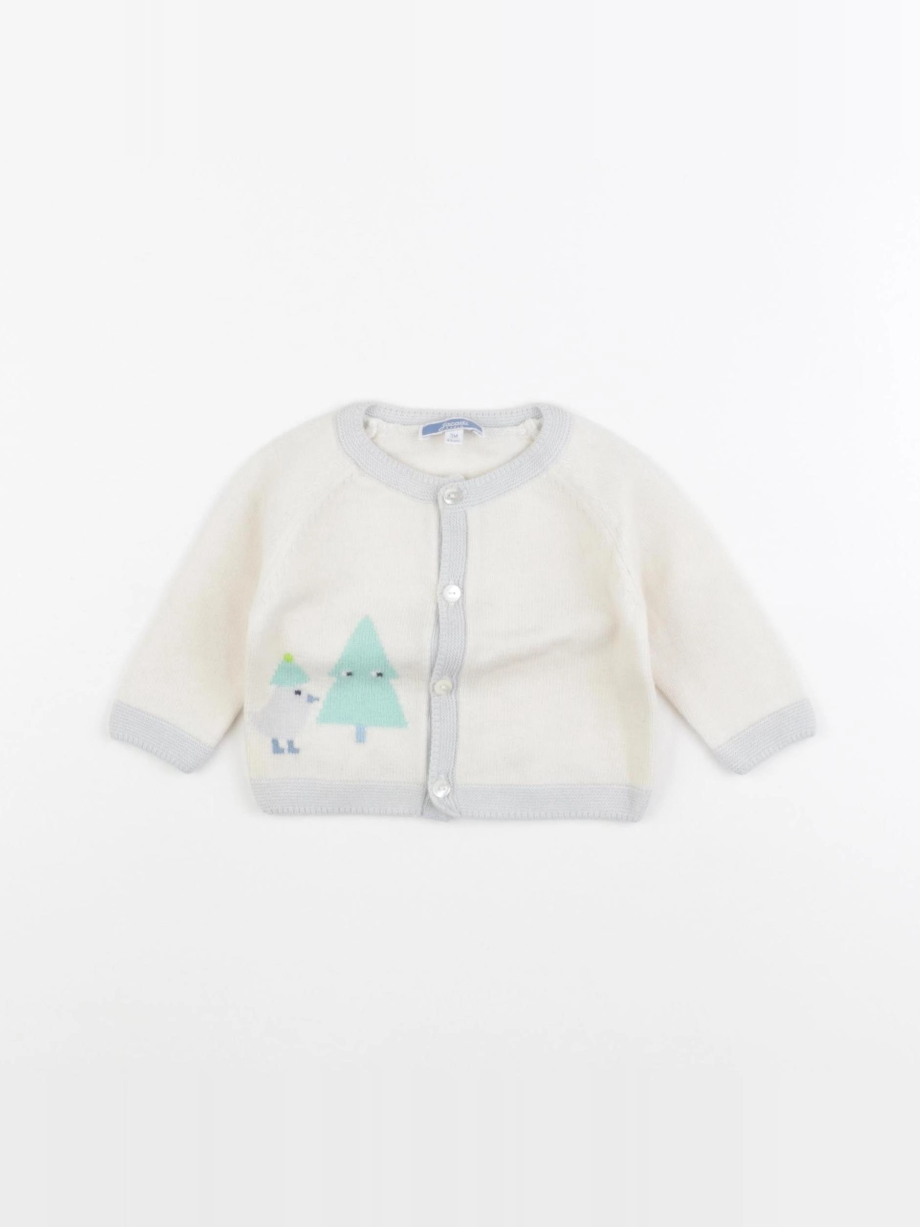 Jacadi - gilet beige, bleu - 3 mois