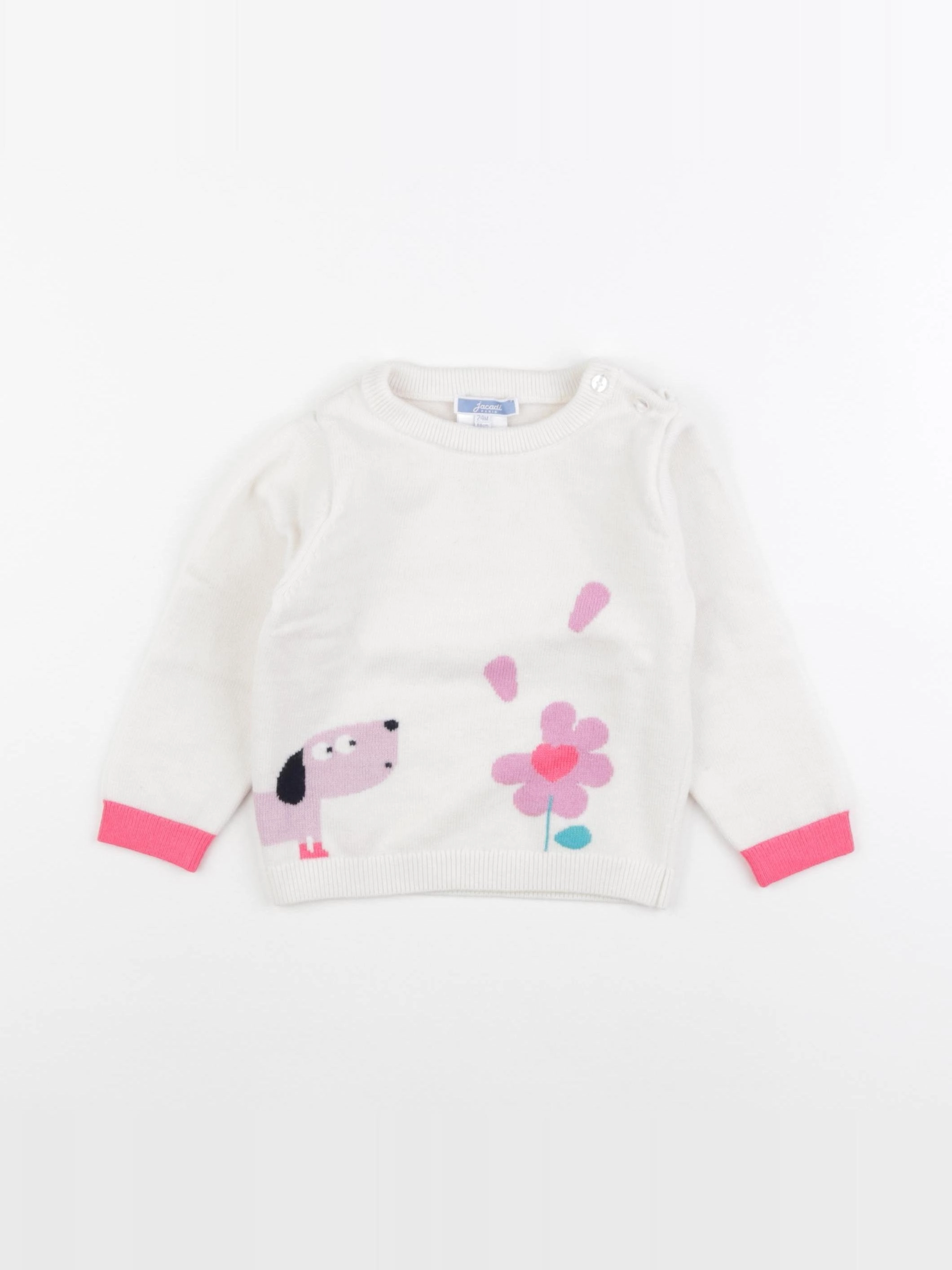 Jacadi - pull blanc - 24 mois