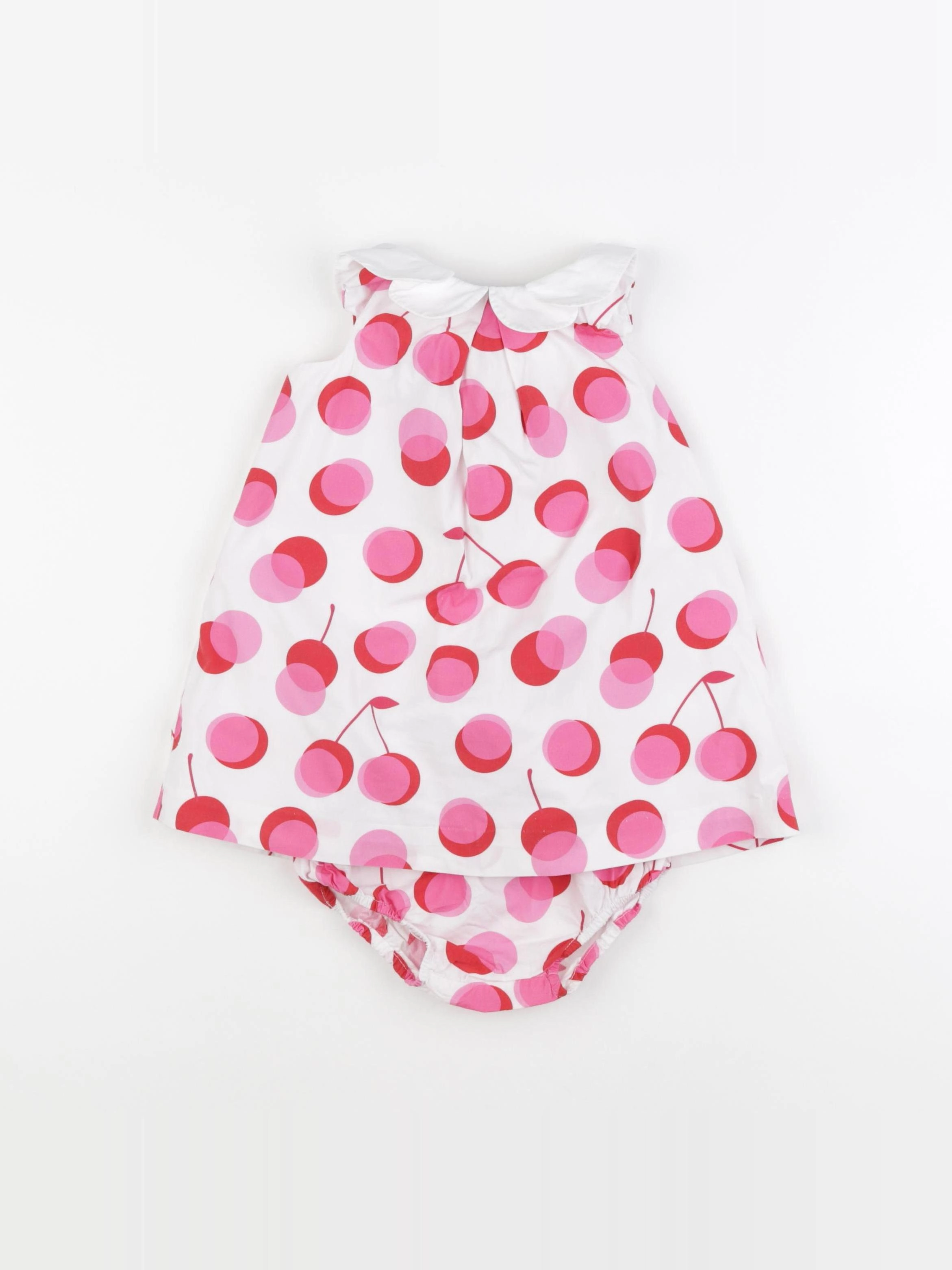 Jacadi - robe blanc, rose - 24 mois