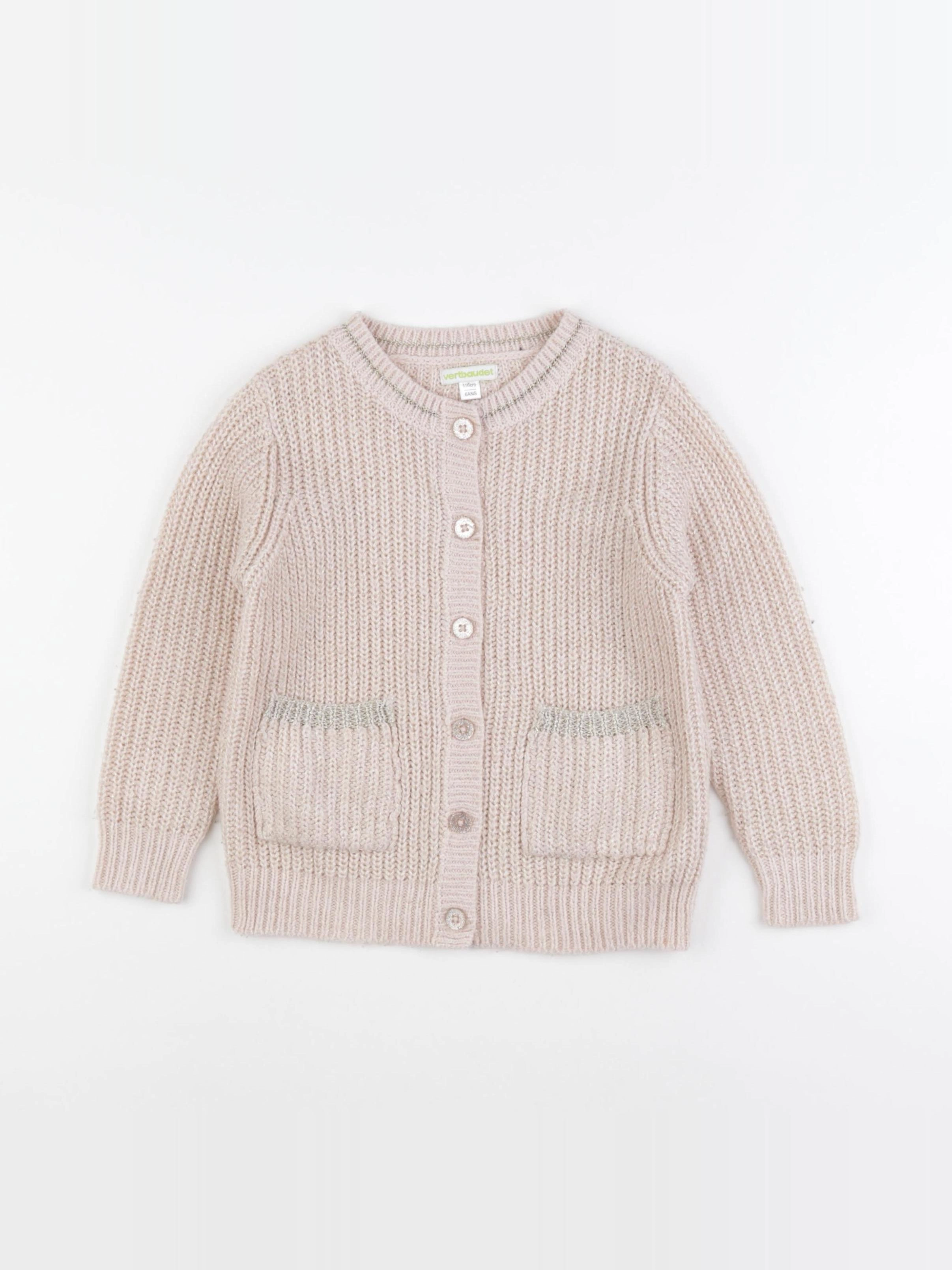 Vertbaudet - gilet rose - 6 ans