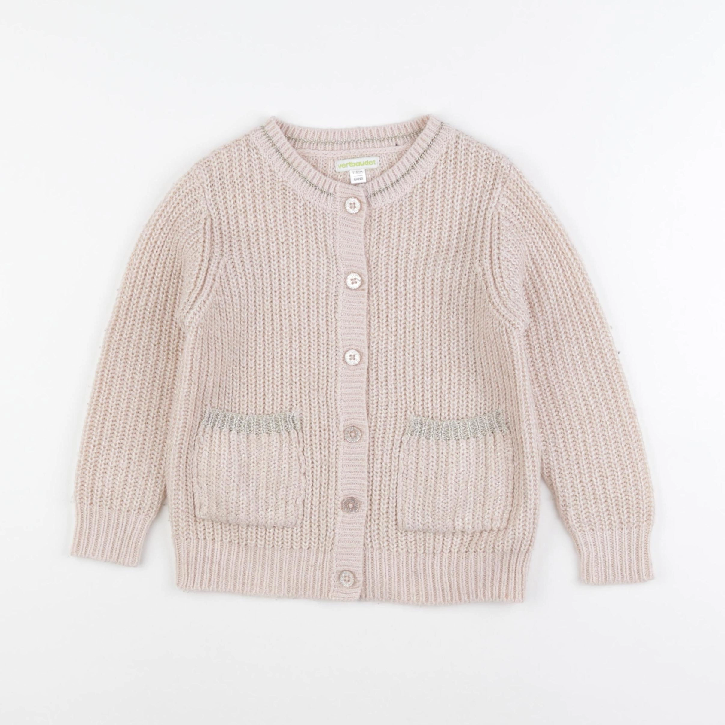 Vertbaudet - gilet rose - 6 ans
