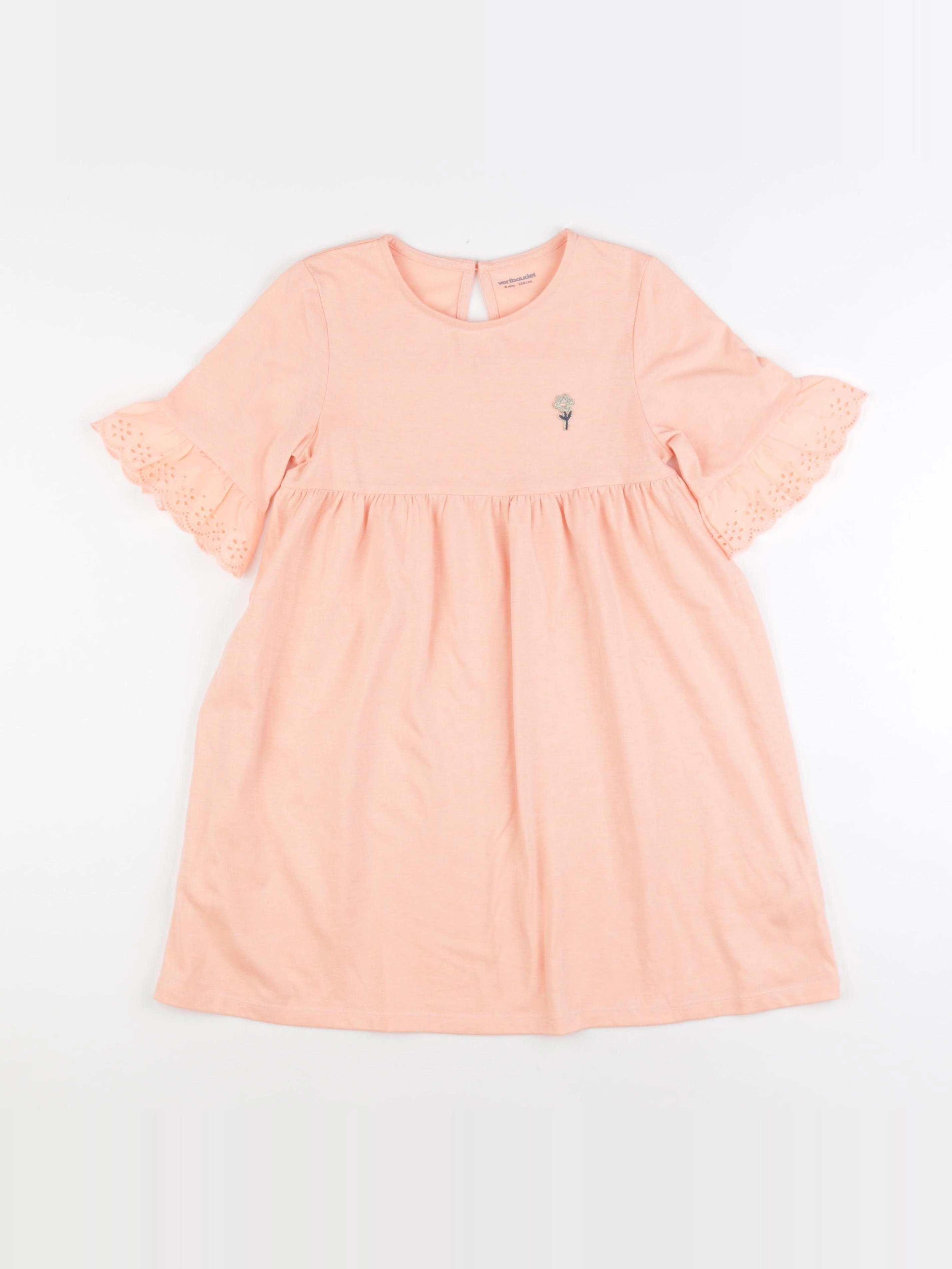 Vertbaudet - robe orange - 8 ans