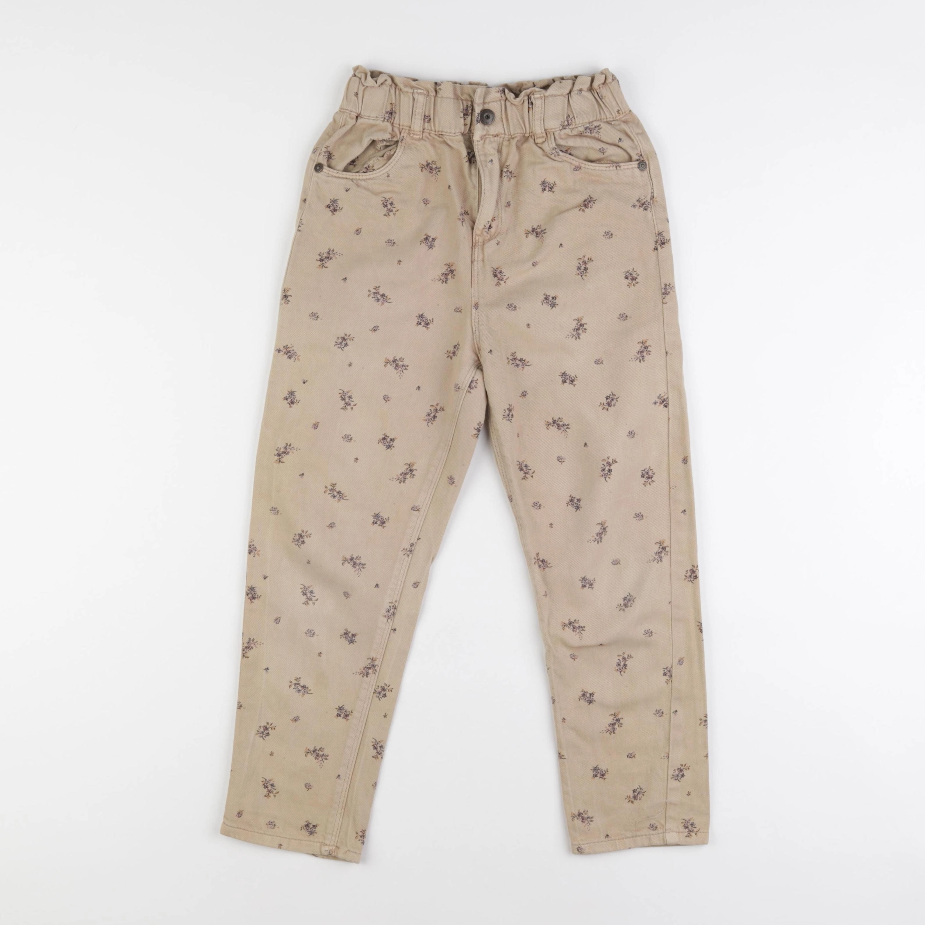 Vertbaudet - jean beige - 8 ans