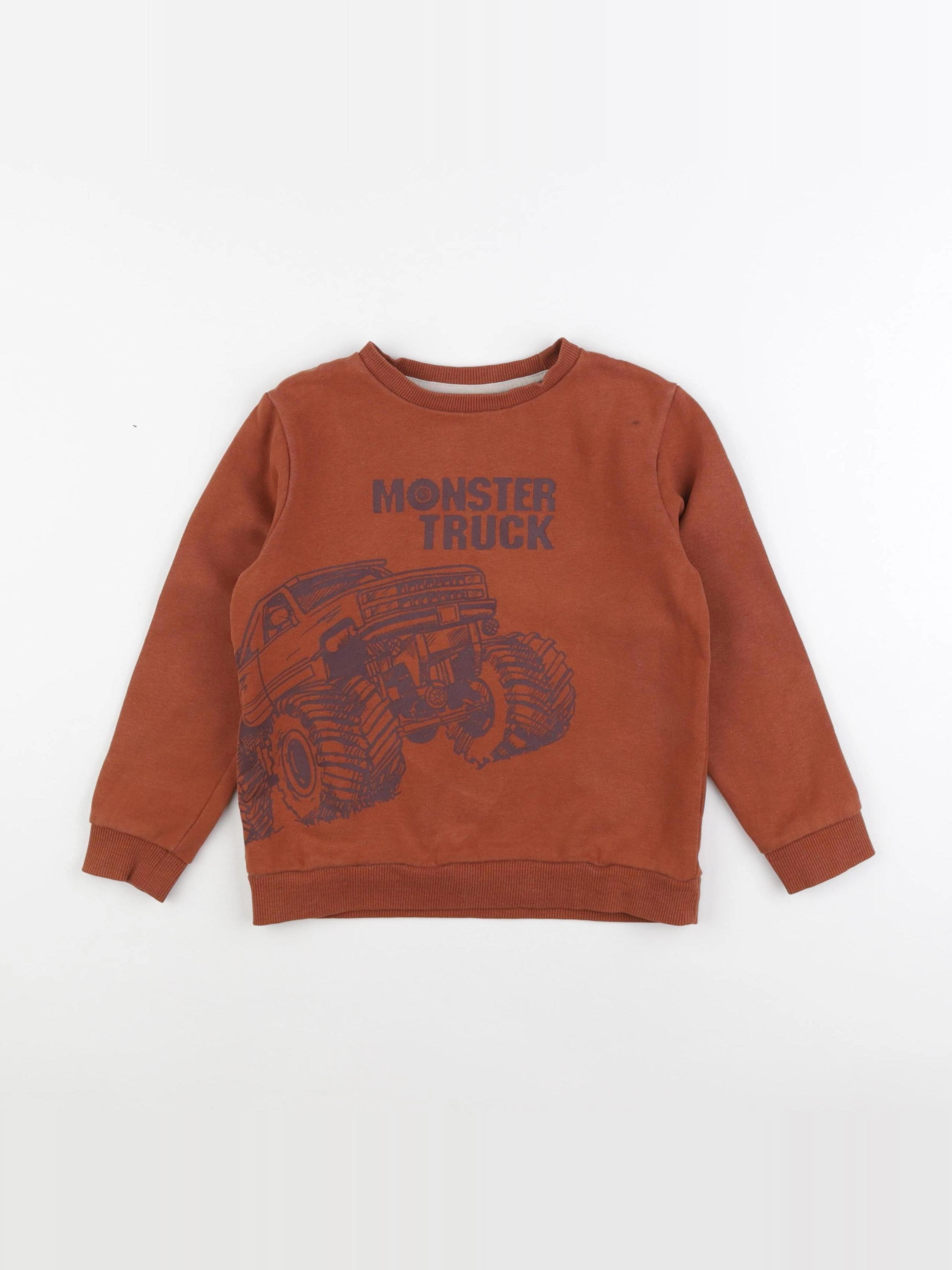 Vertbaudet - sweat marron - 6 ans