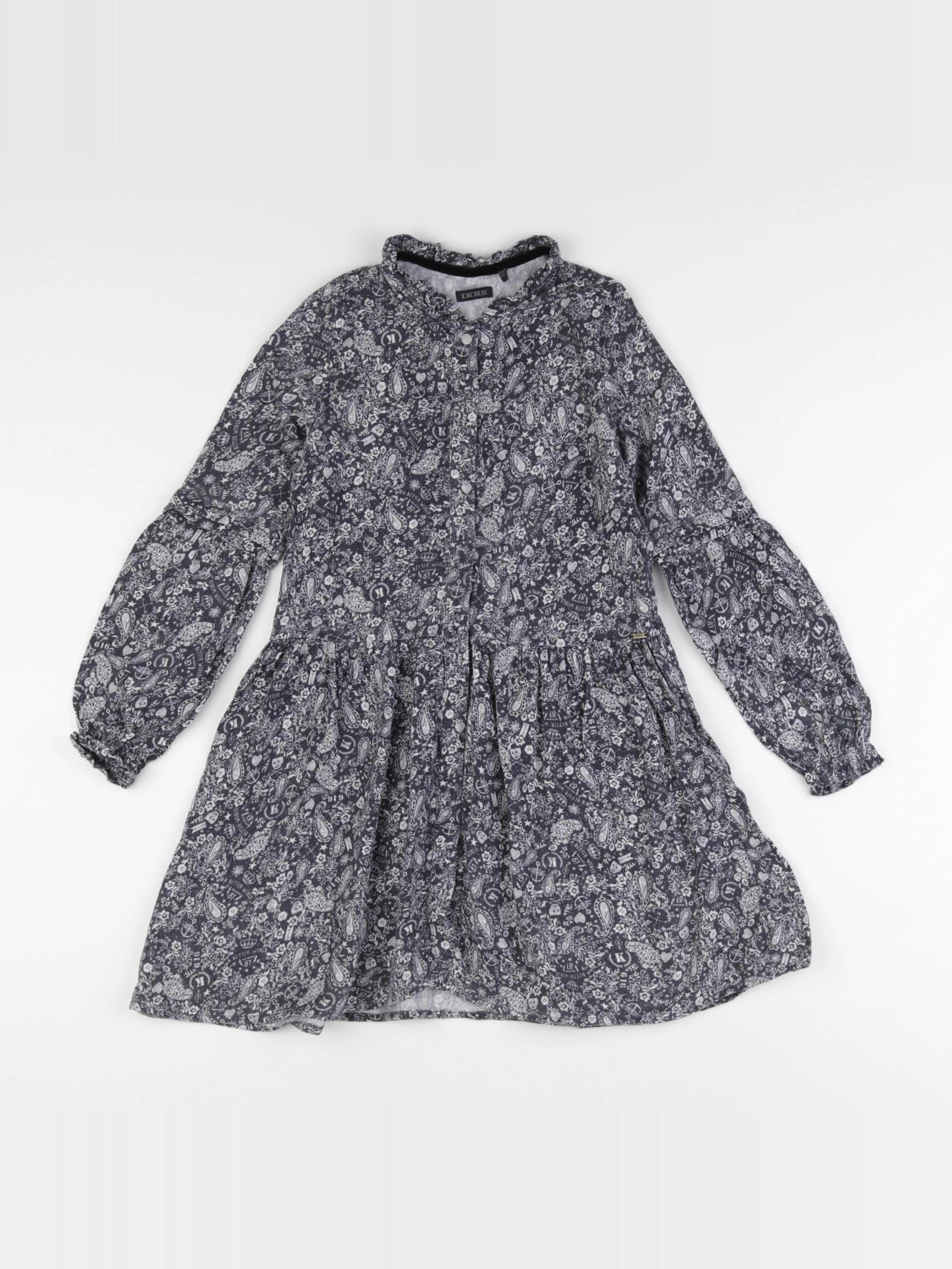 IKKS - robe blanc, bleu - 8 ans