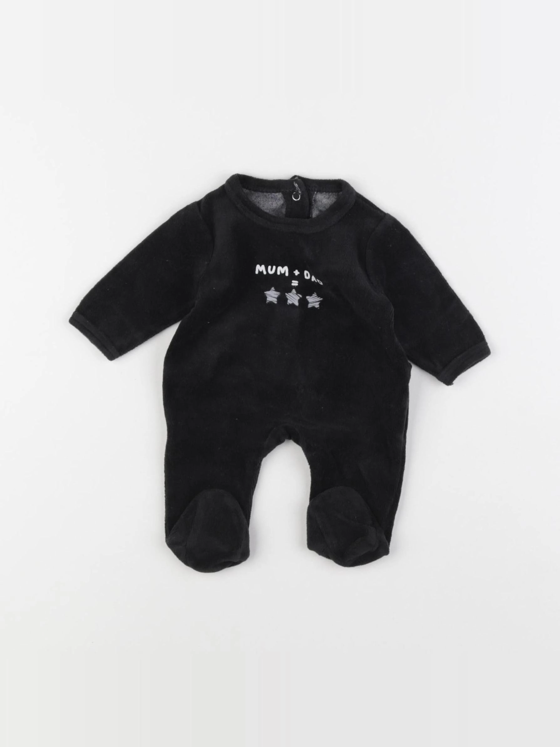 Vertbaudet - pyjama velours noir - 0 mois