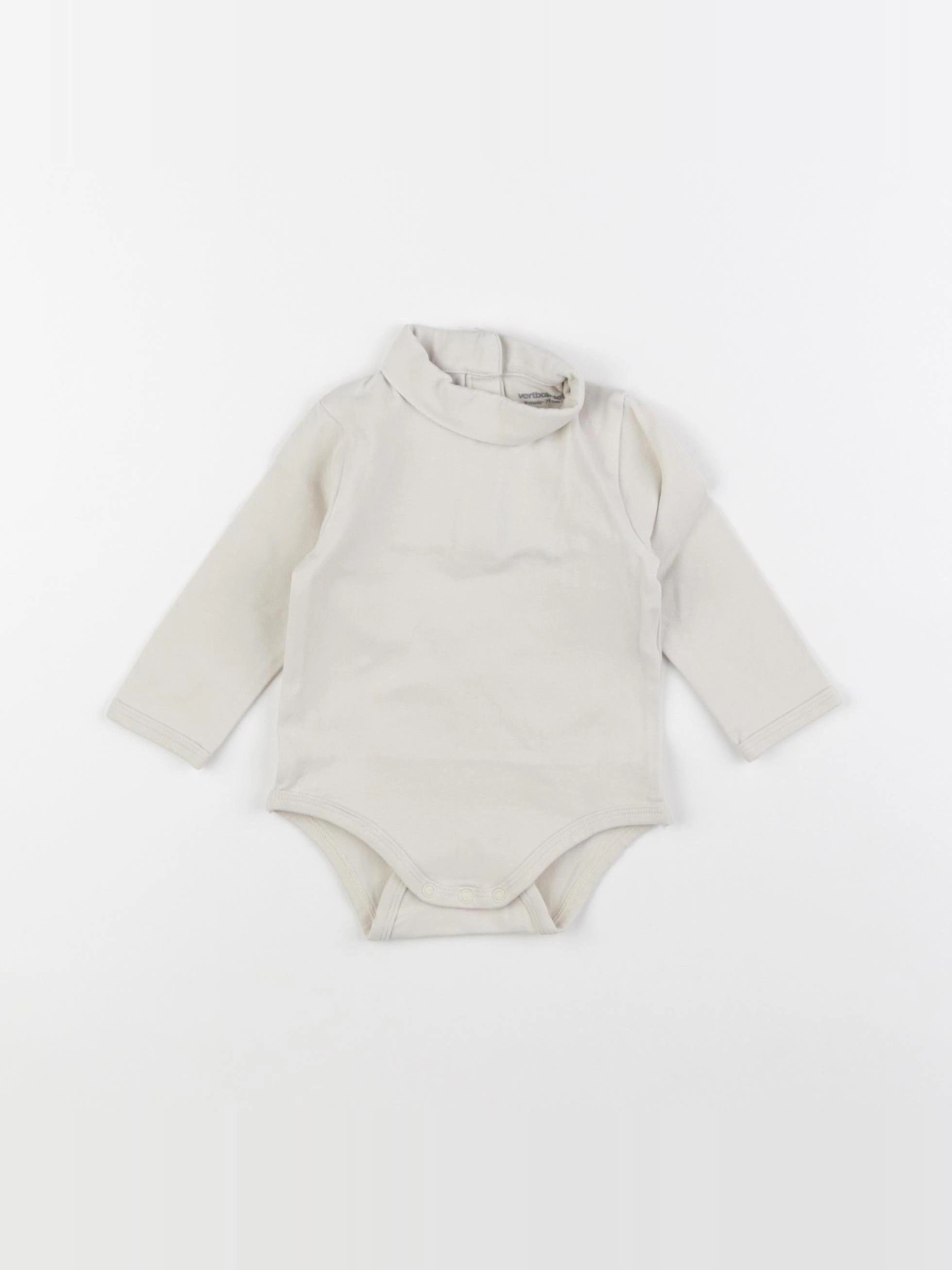 Vertbaudet - body à col beige - 9 mois