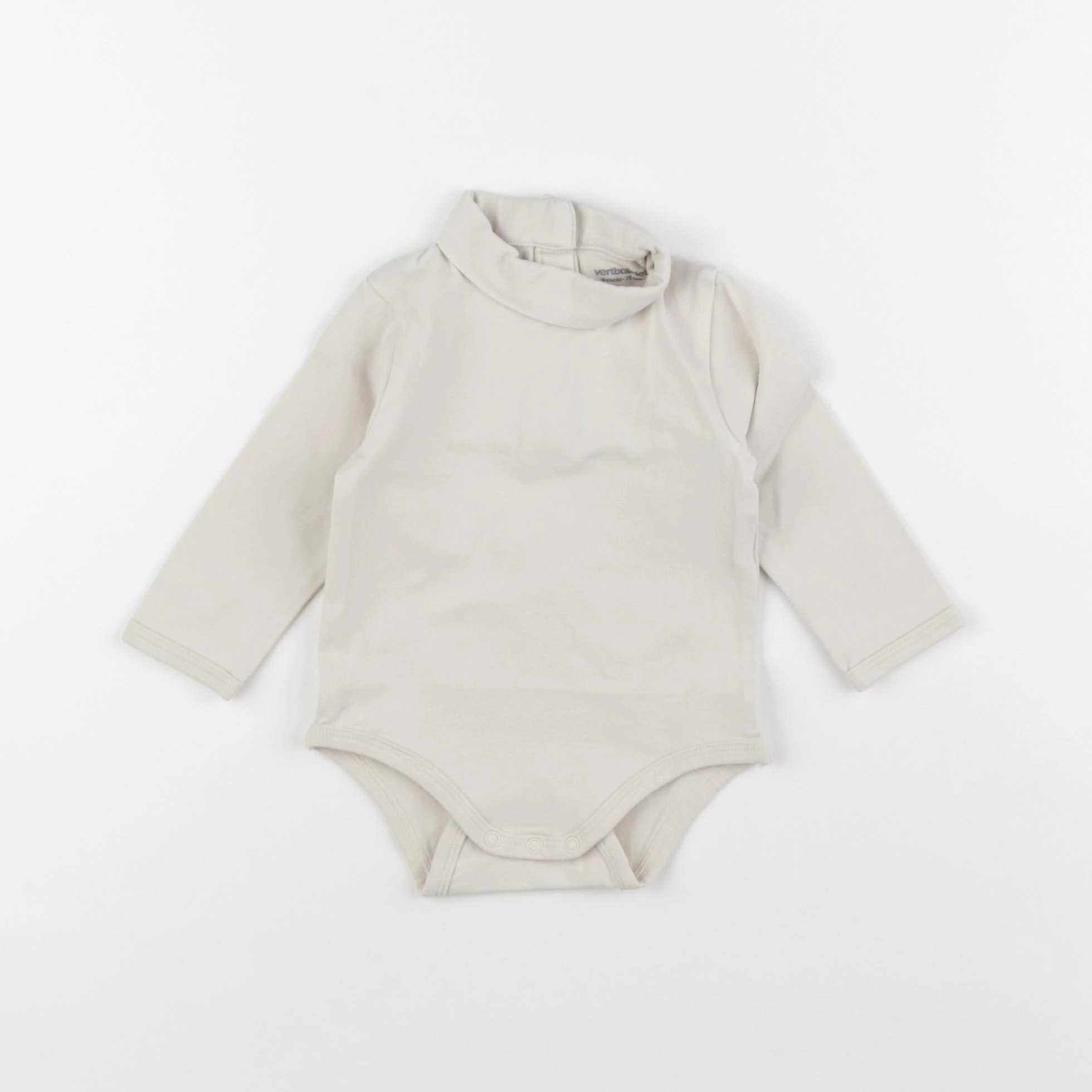 Vertbaudet - body à col beige - 9 mois