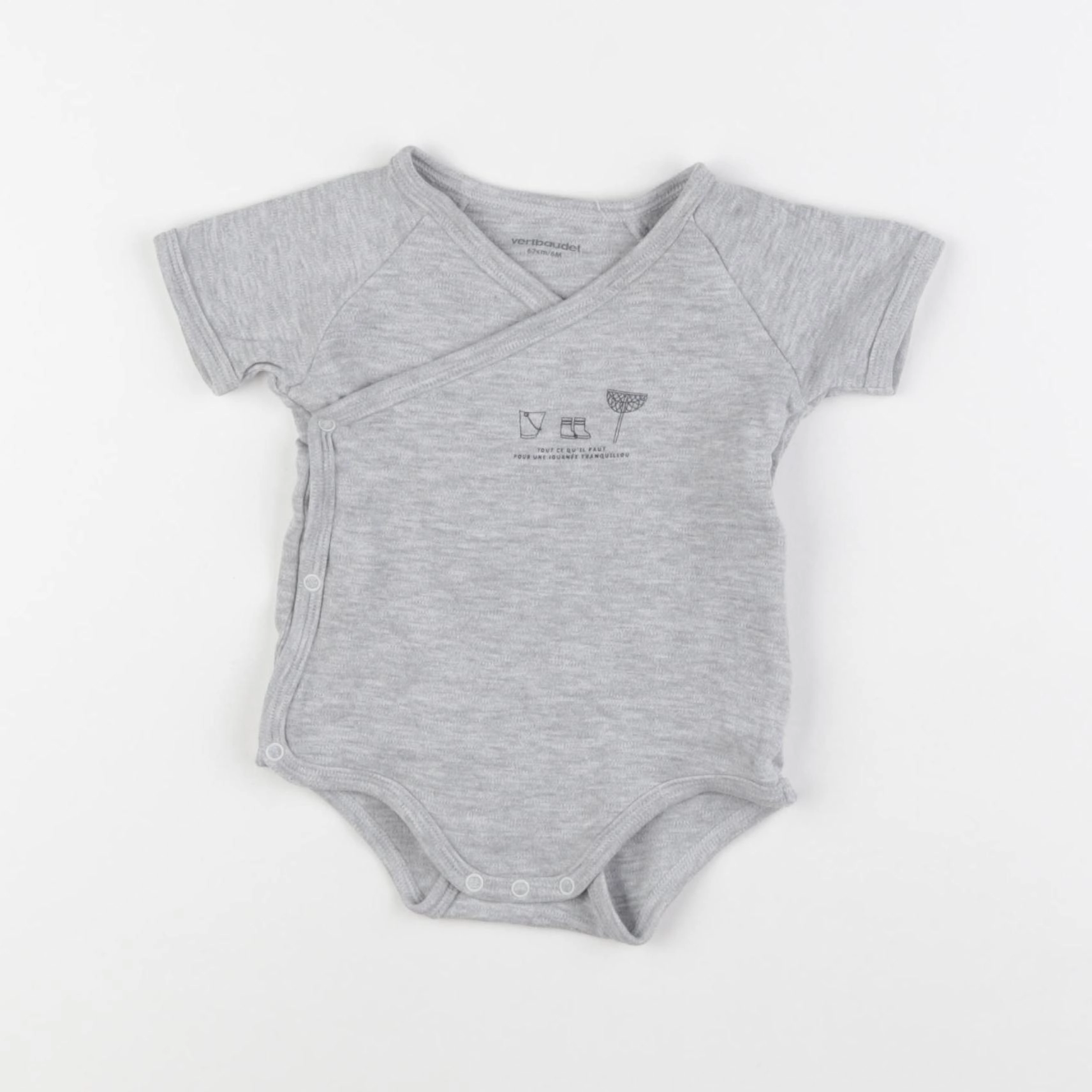 Vertbaudet - body gris - 6 mois