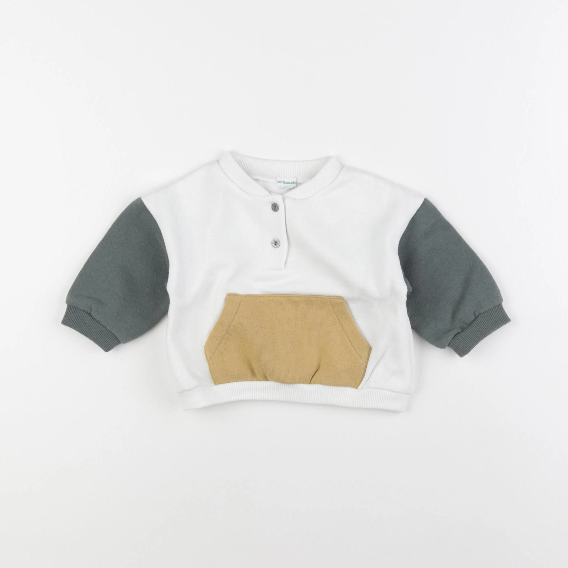 Vertbaudet - sweat beige - 9 mois