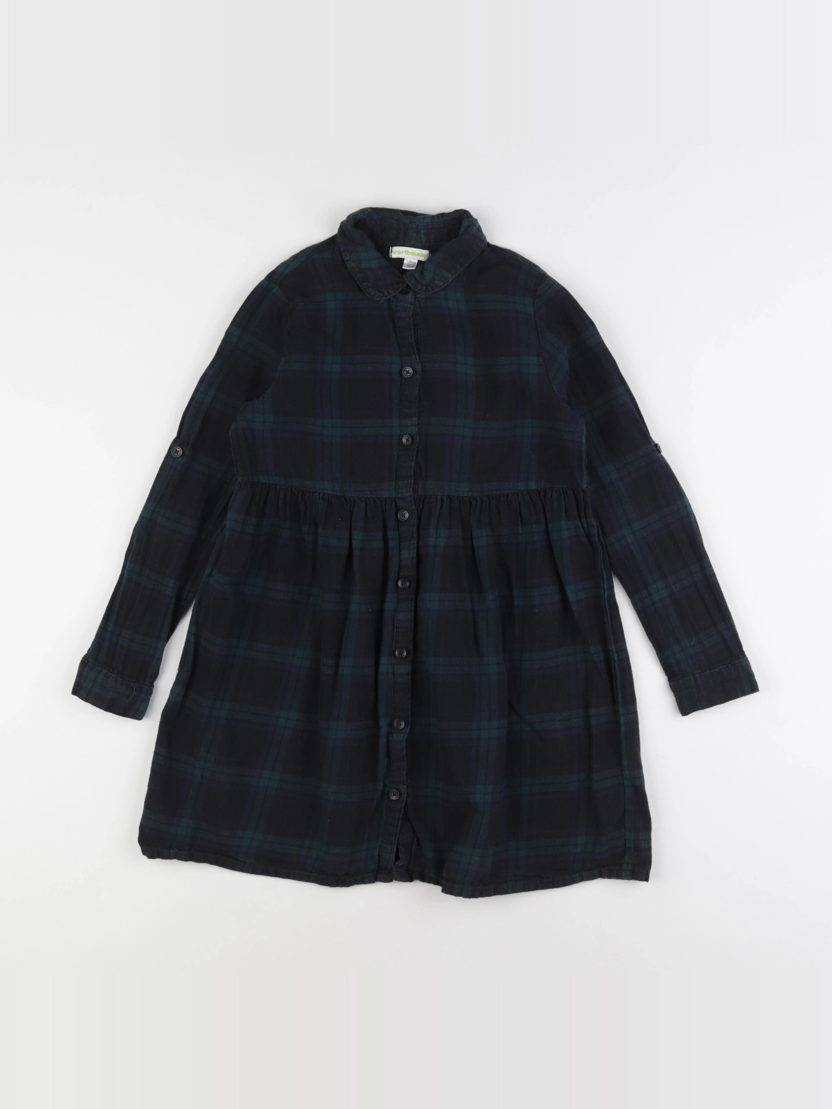 Vertbaudet - robe noir, vert - 7 ans