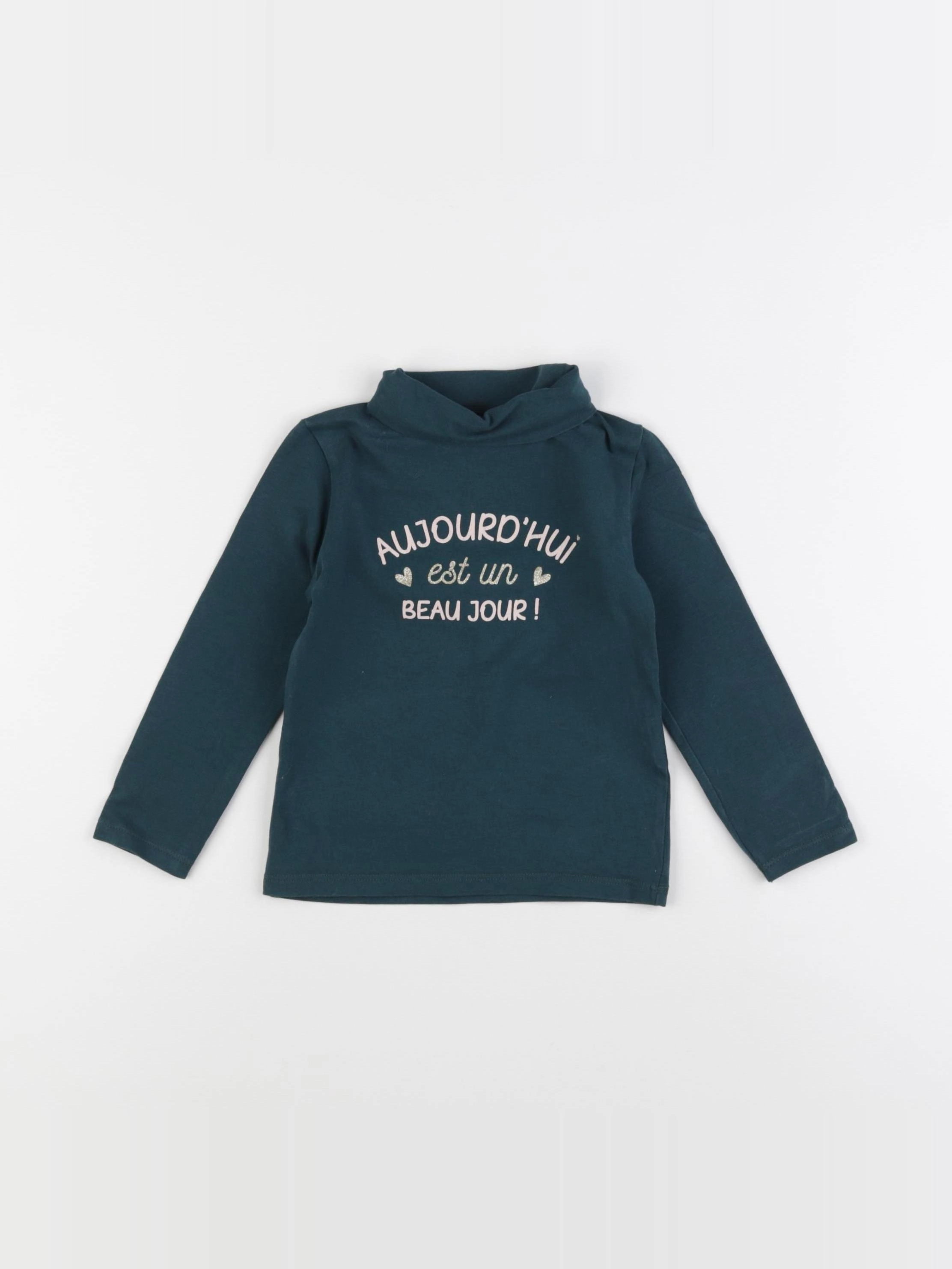 Vertbaudet - sous-pull vert - 2 ans