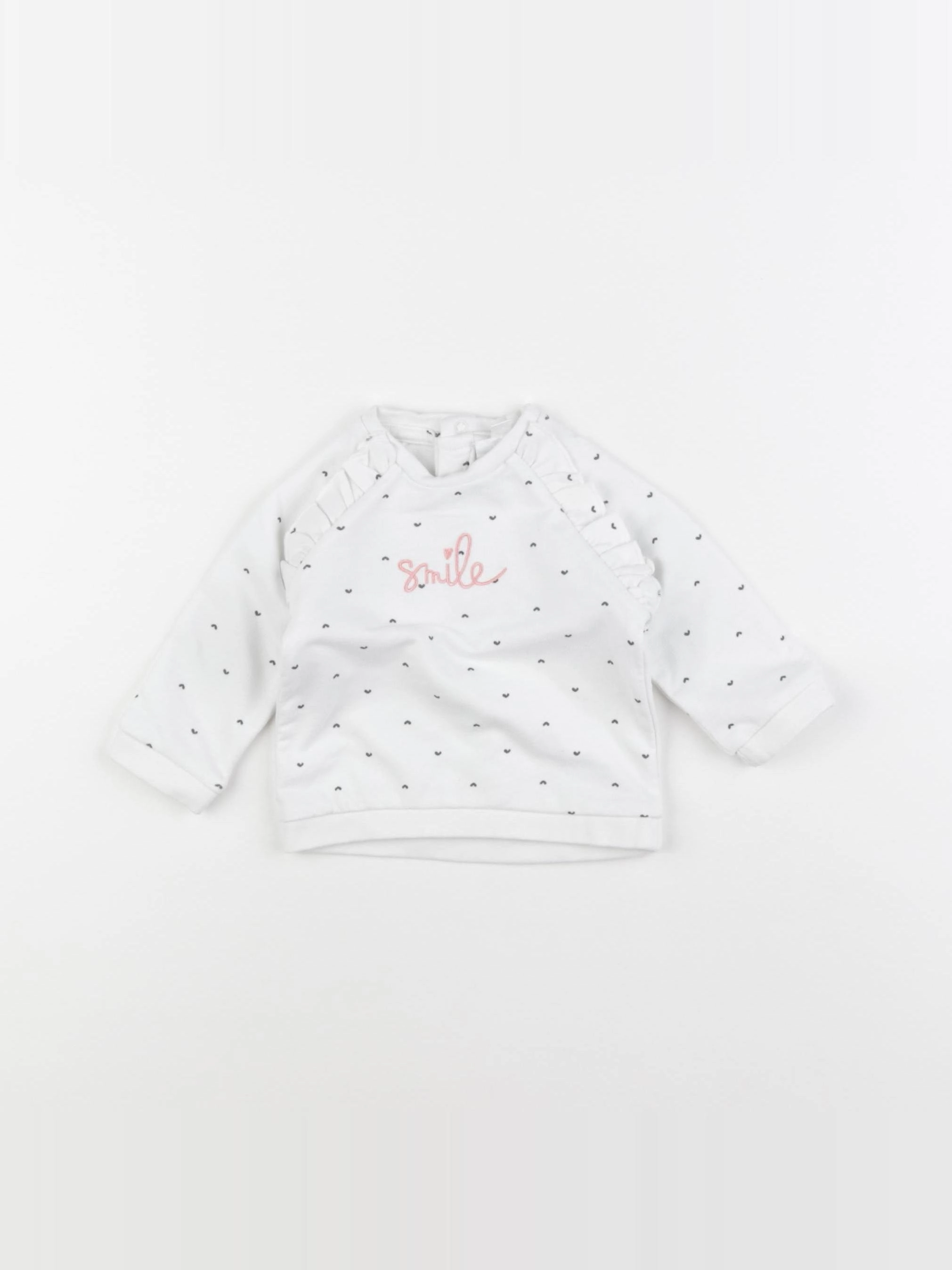 Vertbaudet - sweat blanc - 3 mois
