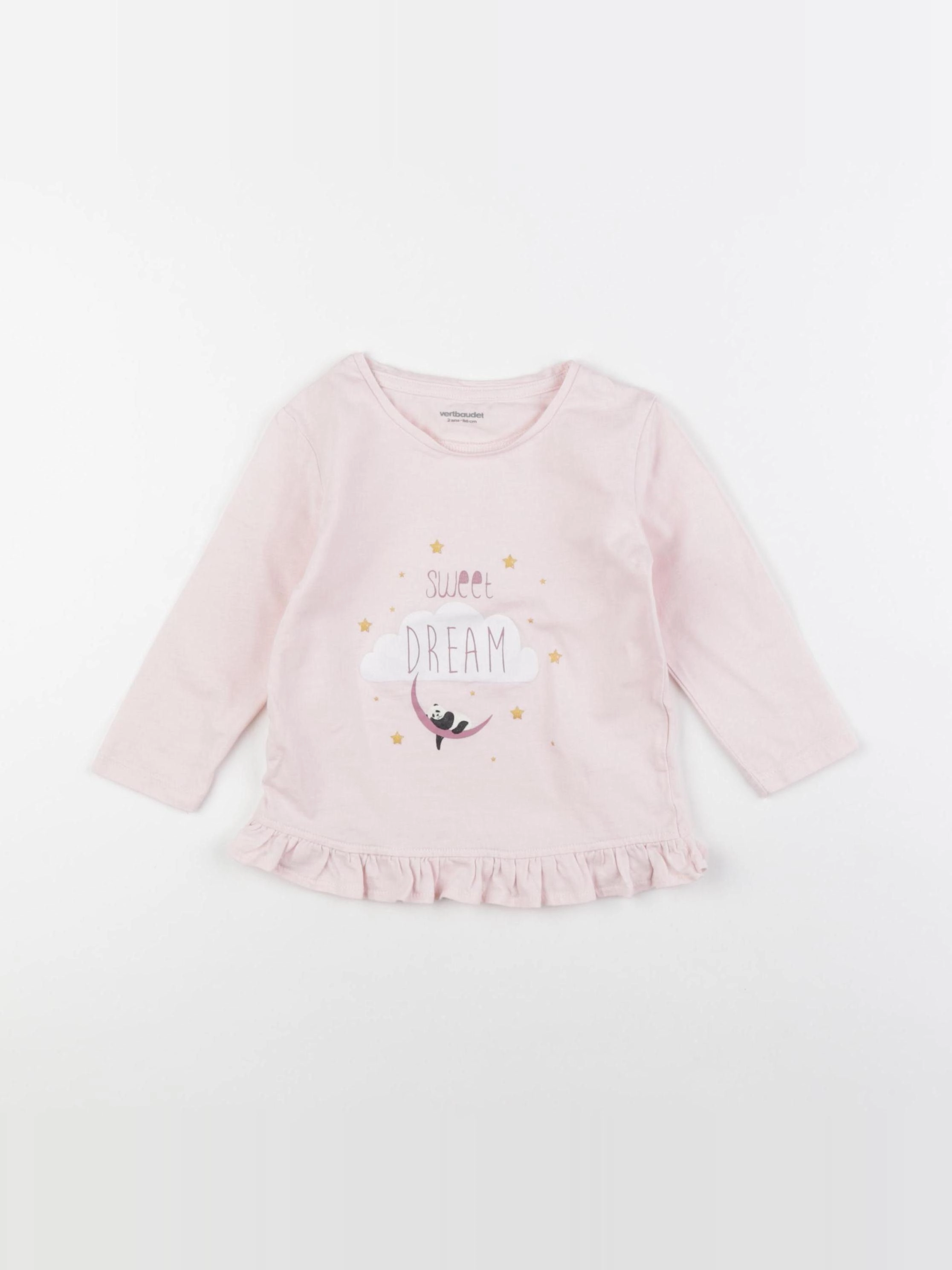 Vertbaudet - tee-shirt rose - 2 ans