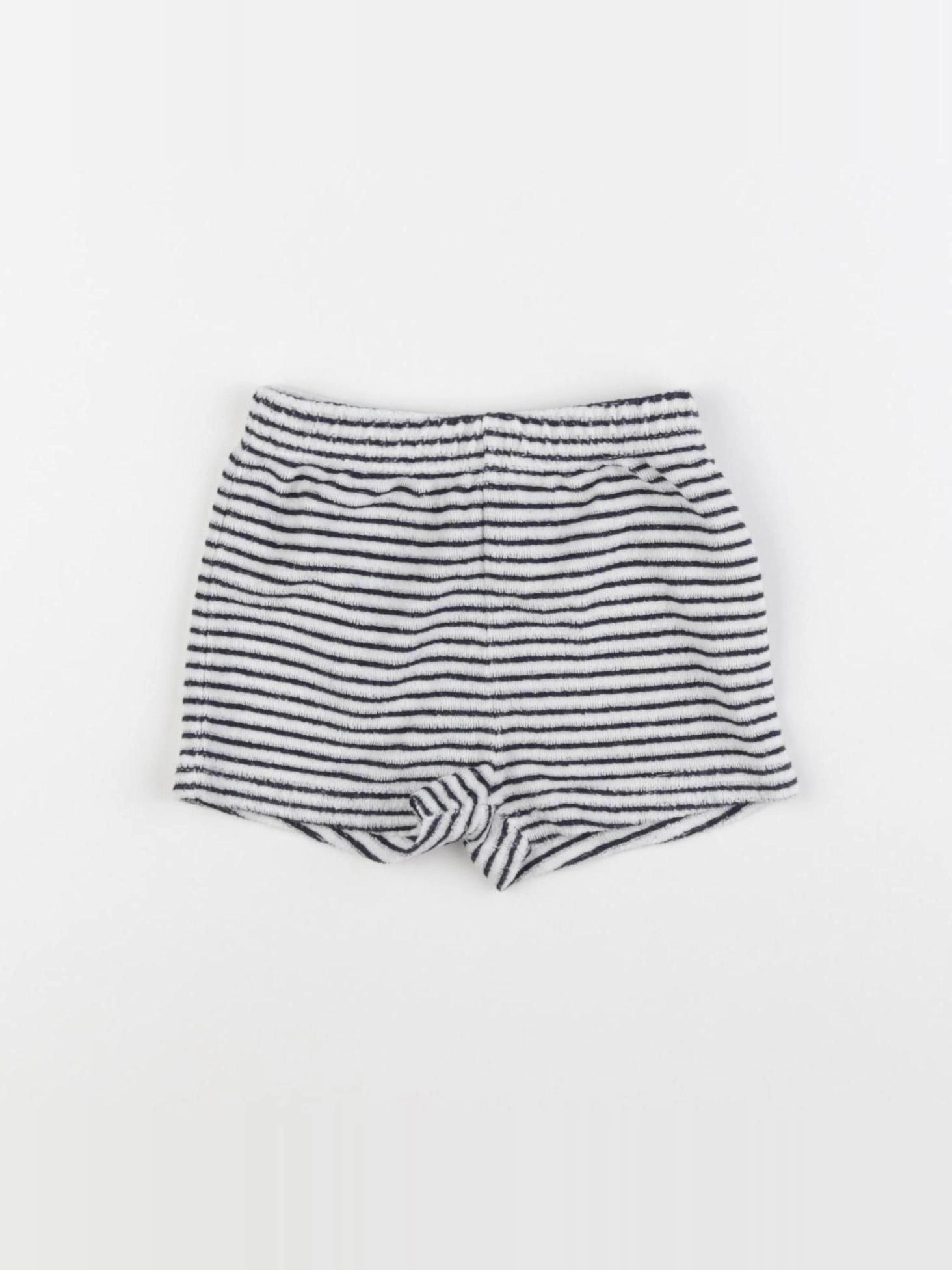 Vertbaudet - short bleu, blanc - 12 mois