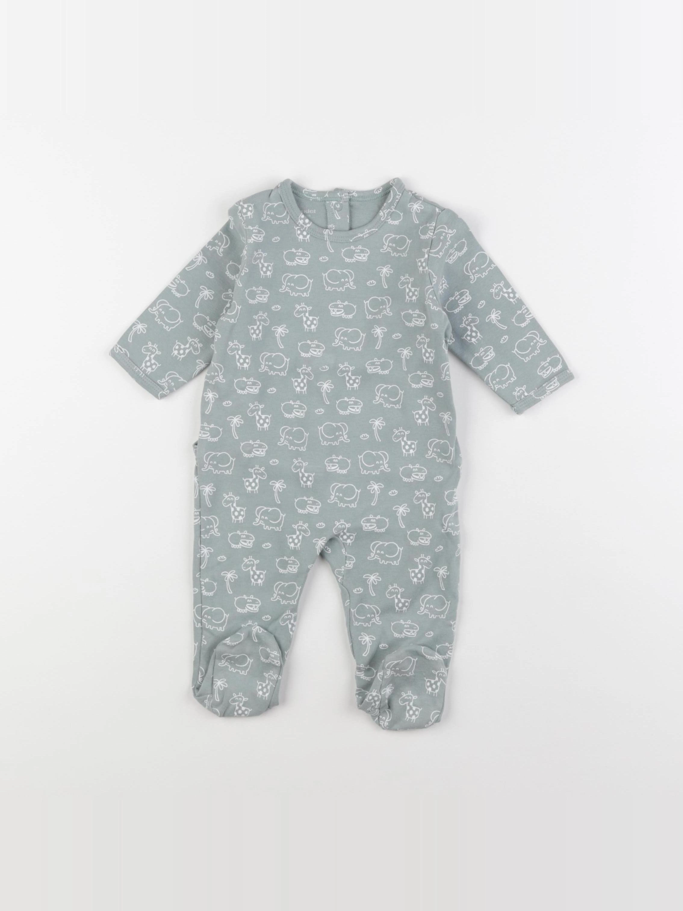 Vertbaudet - pyjama coton vert - 6 mois