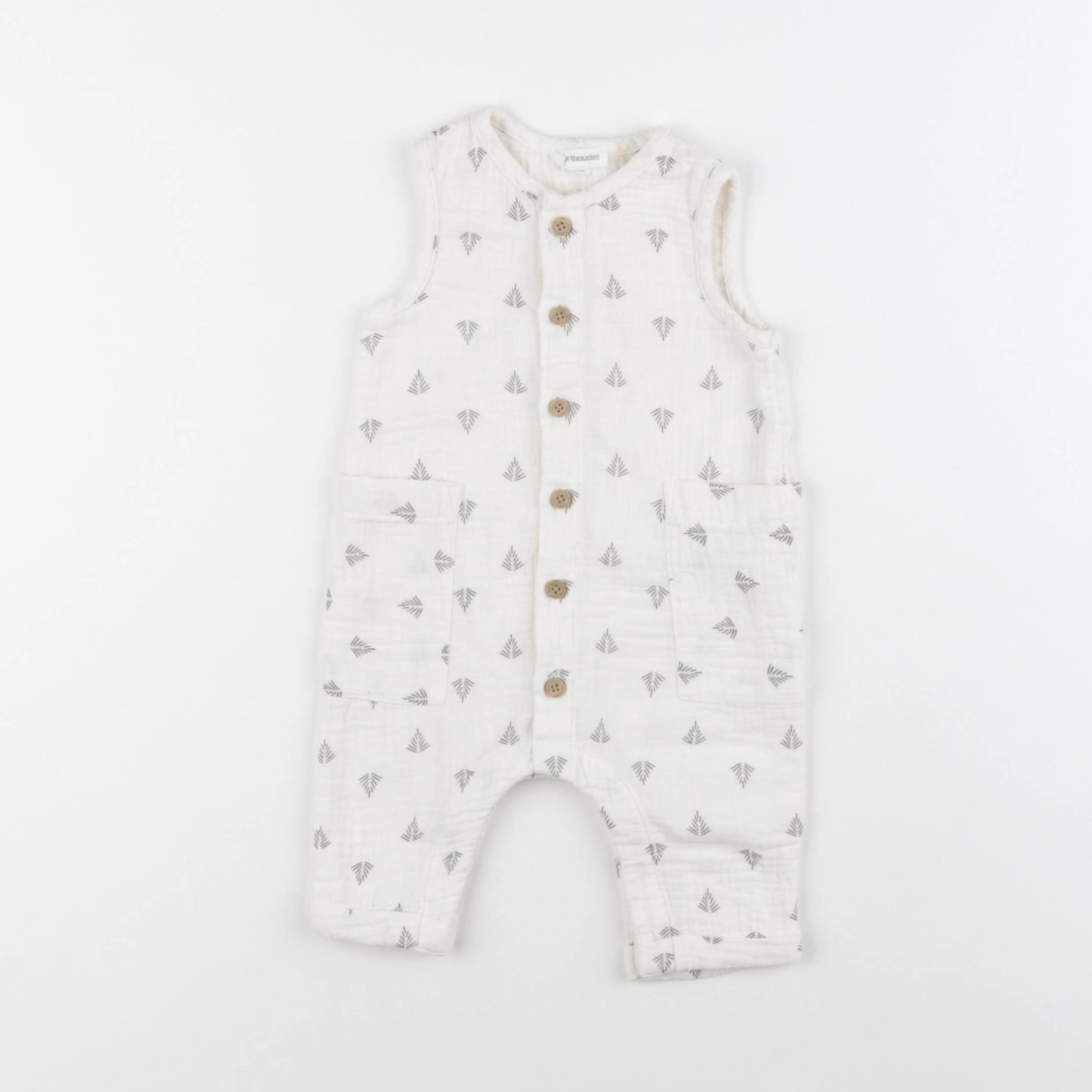 Vertbaudet - combinaison beige - 3 mois
