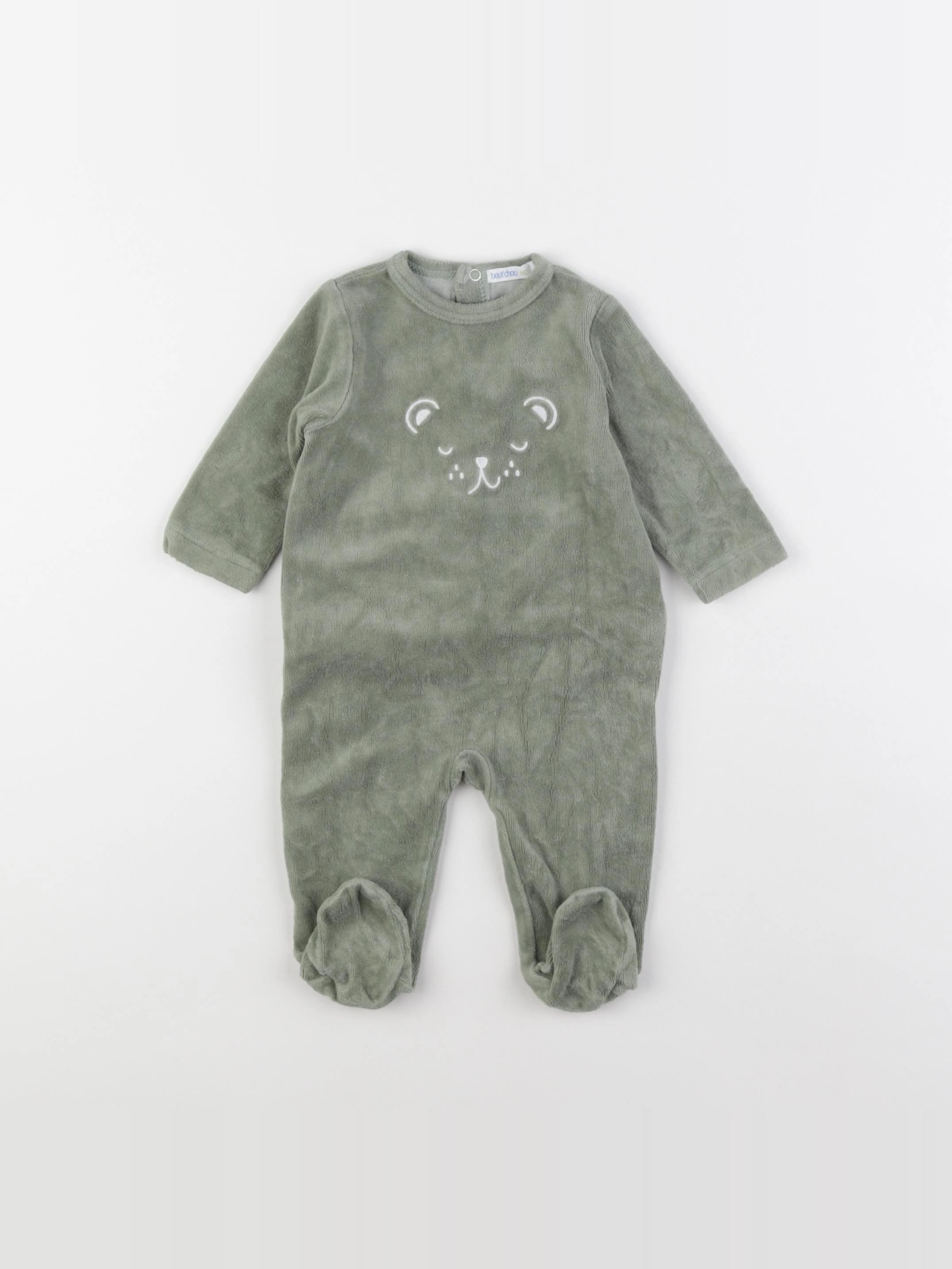 Boutchou - pyjama velours vert - 3 mois