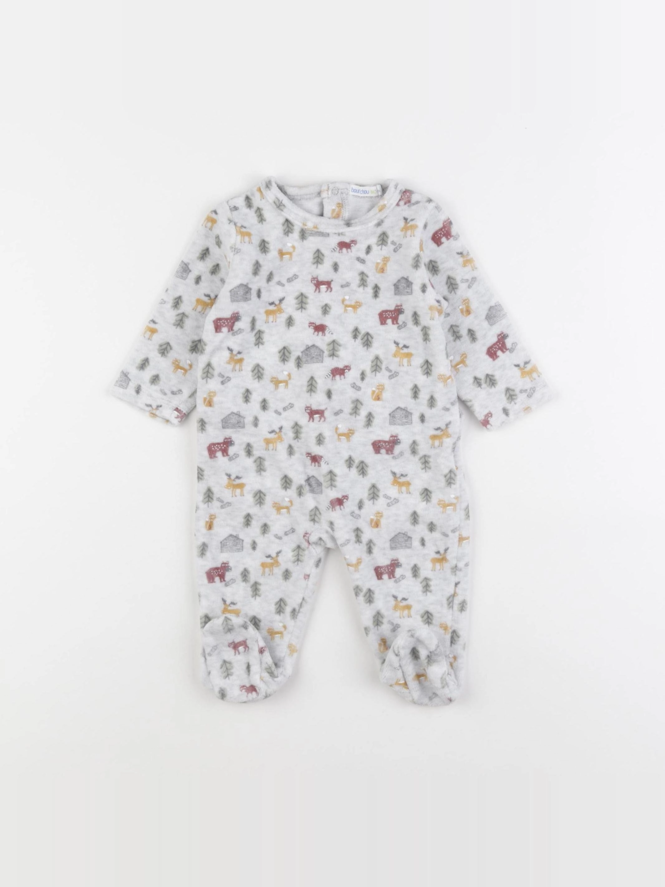 Boutchou - pyjama velours gris - 3 mois