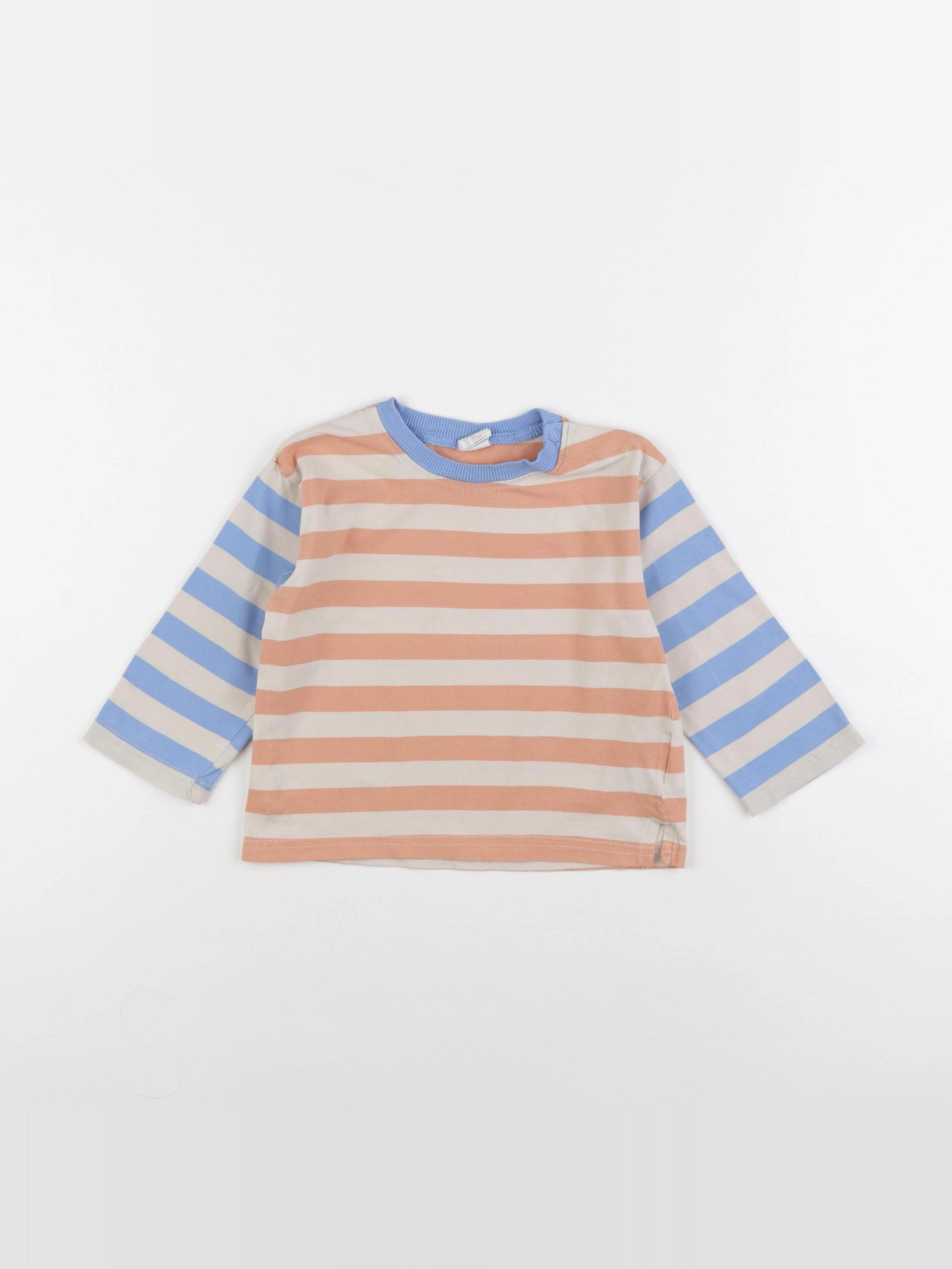 H&M - tee-shirt beige, bleu - 18 mois