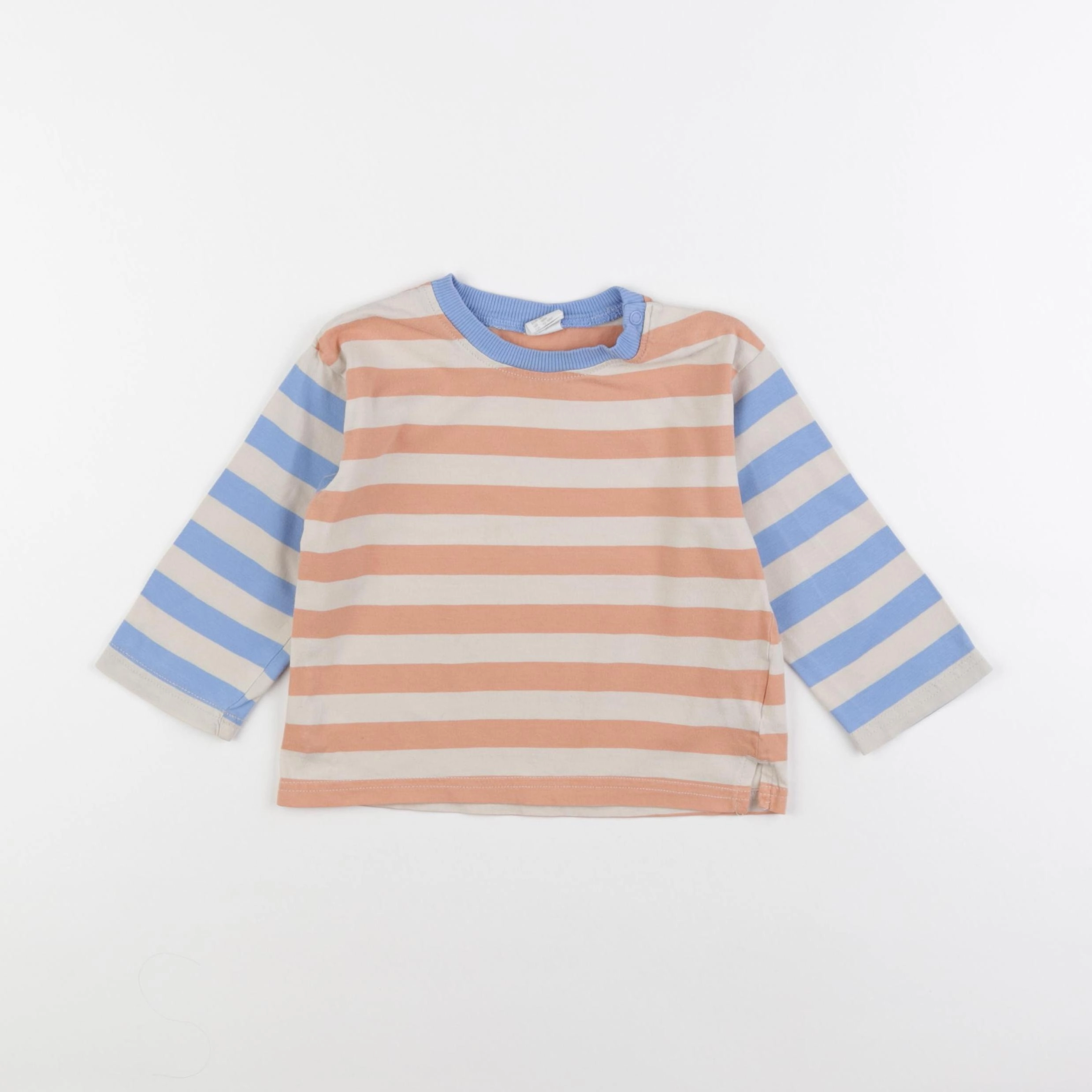 H&M - tee-shirt beige, bleu - 18 mois