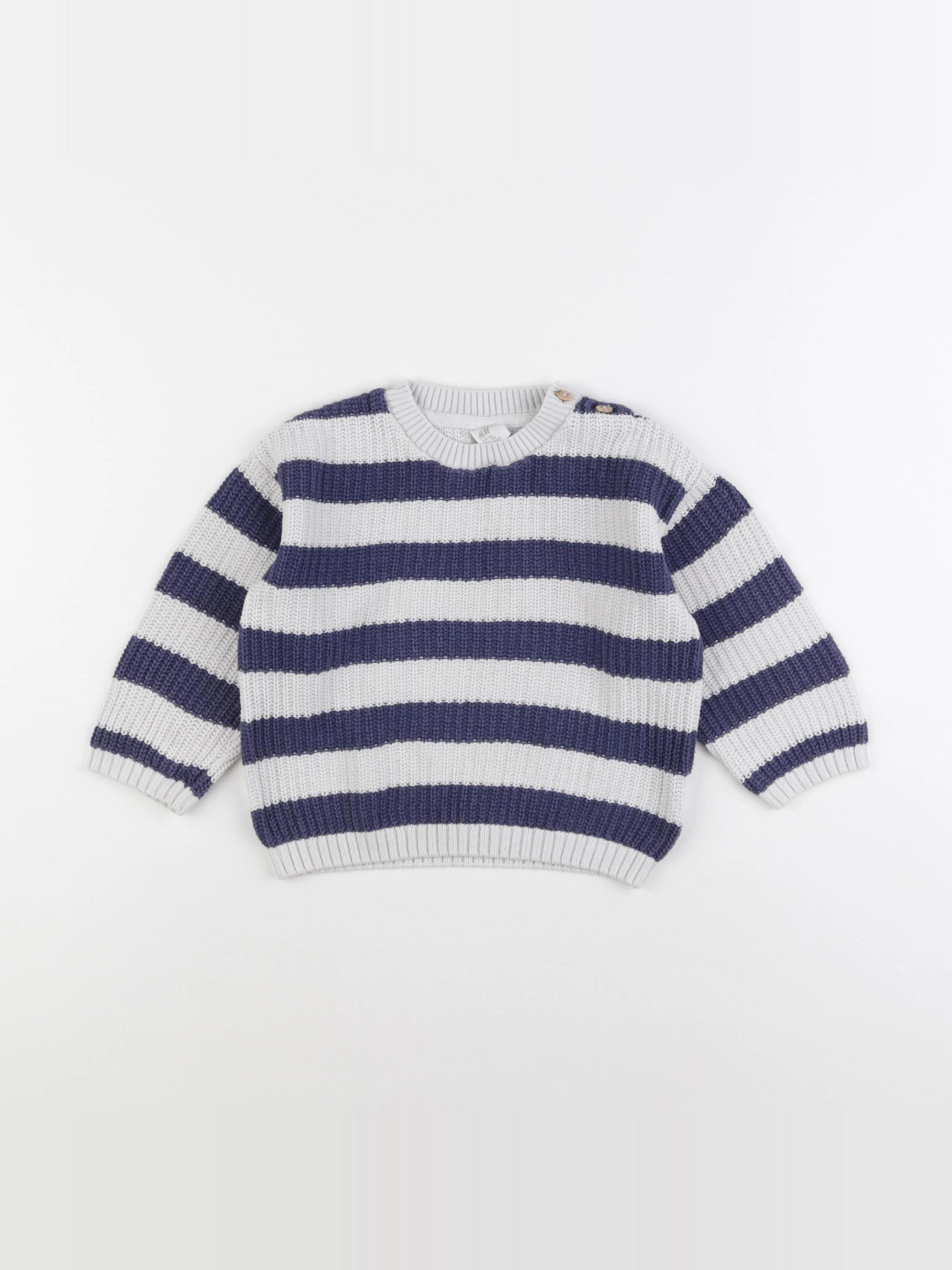 H&M - pull bleu - 12/18 mois