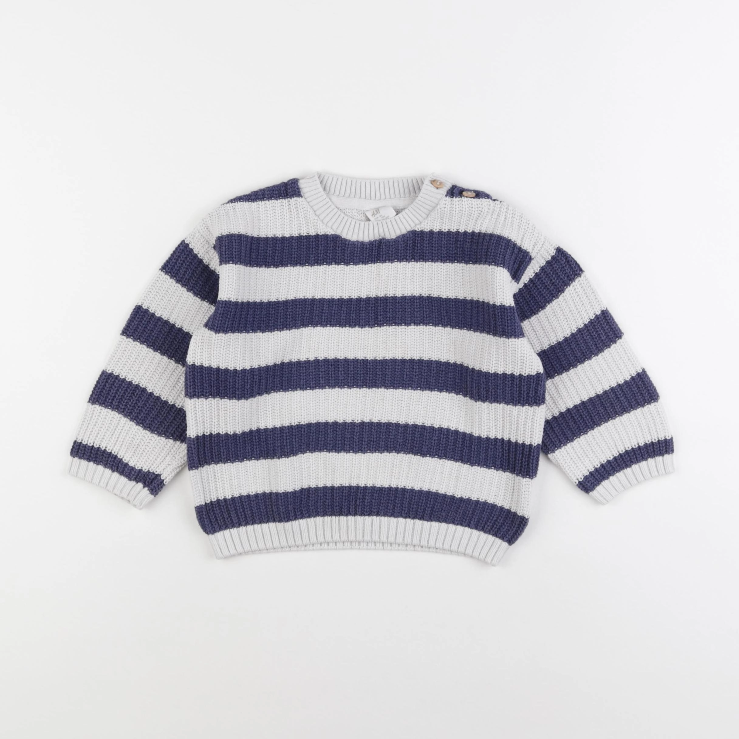 H&M - pull bleu - 12/18 mois