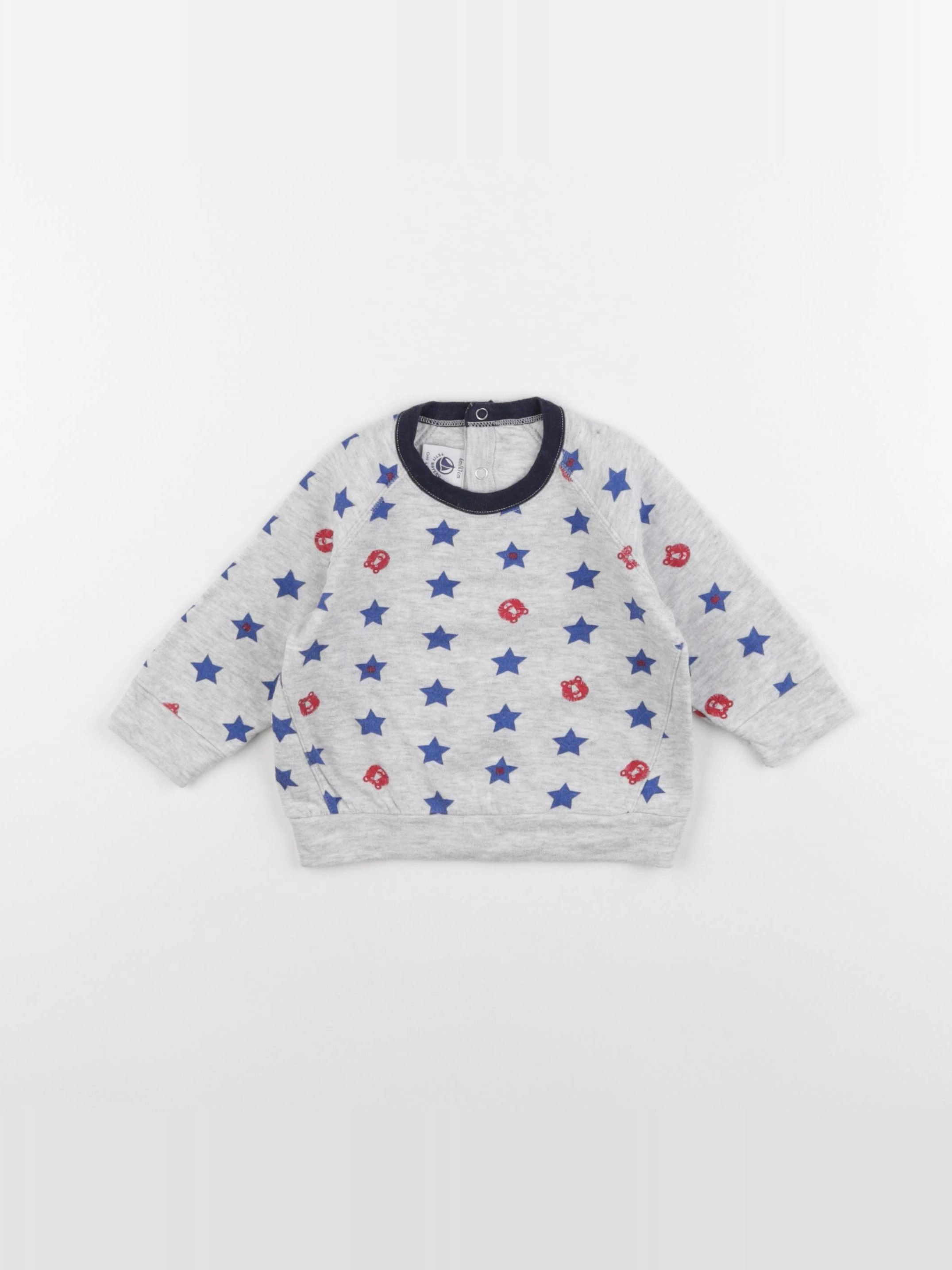 Petit Bateau - sweat gris - 6 mois
