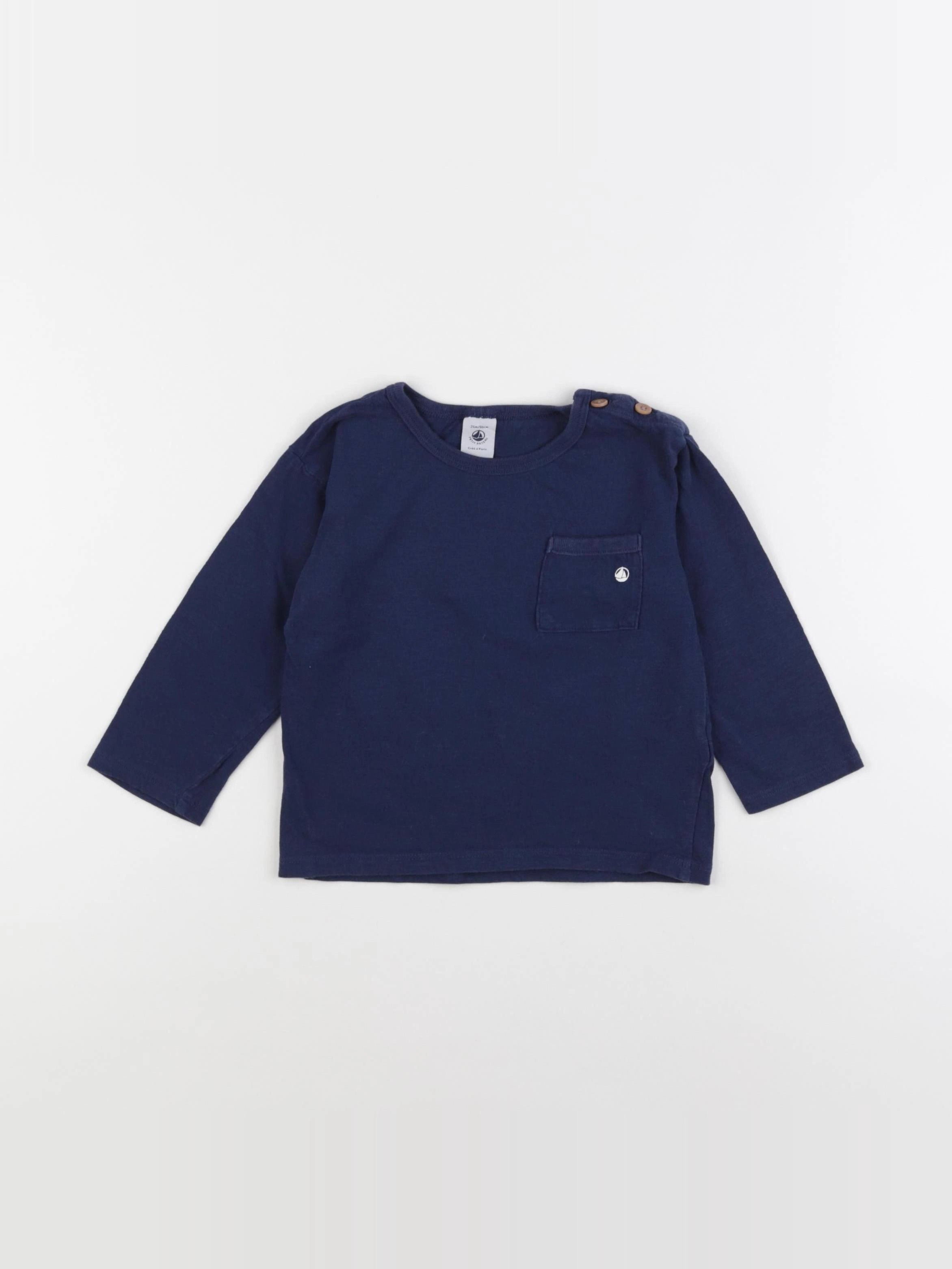 Petit Bateau - tee-shirt bleu - 24 mois