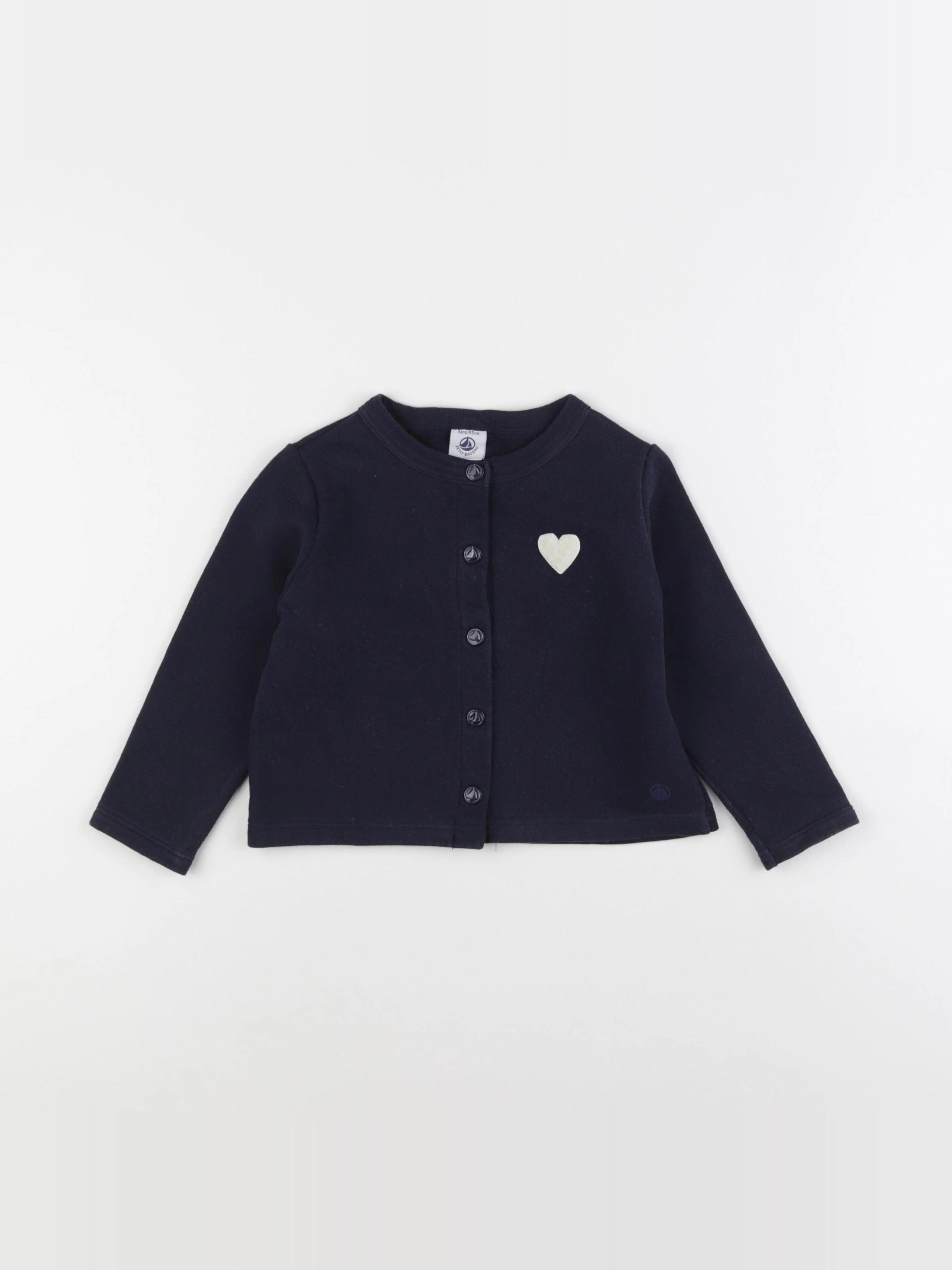 Petit Bateau - sweat bleu - 3 ans