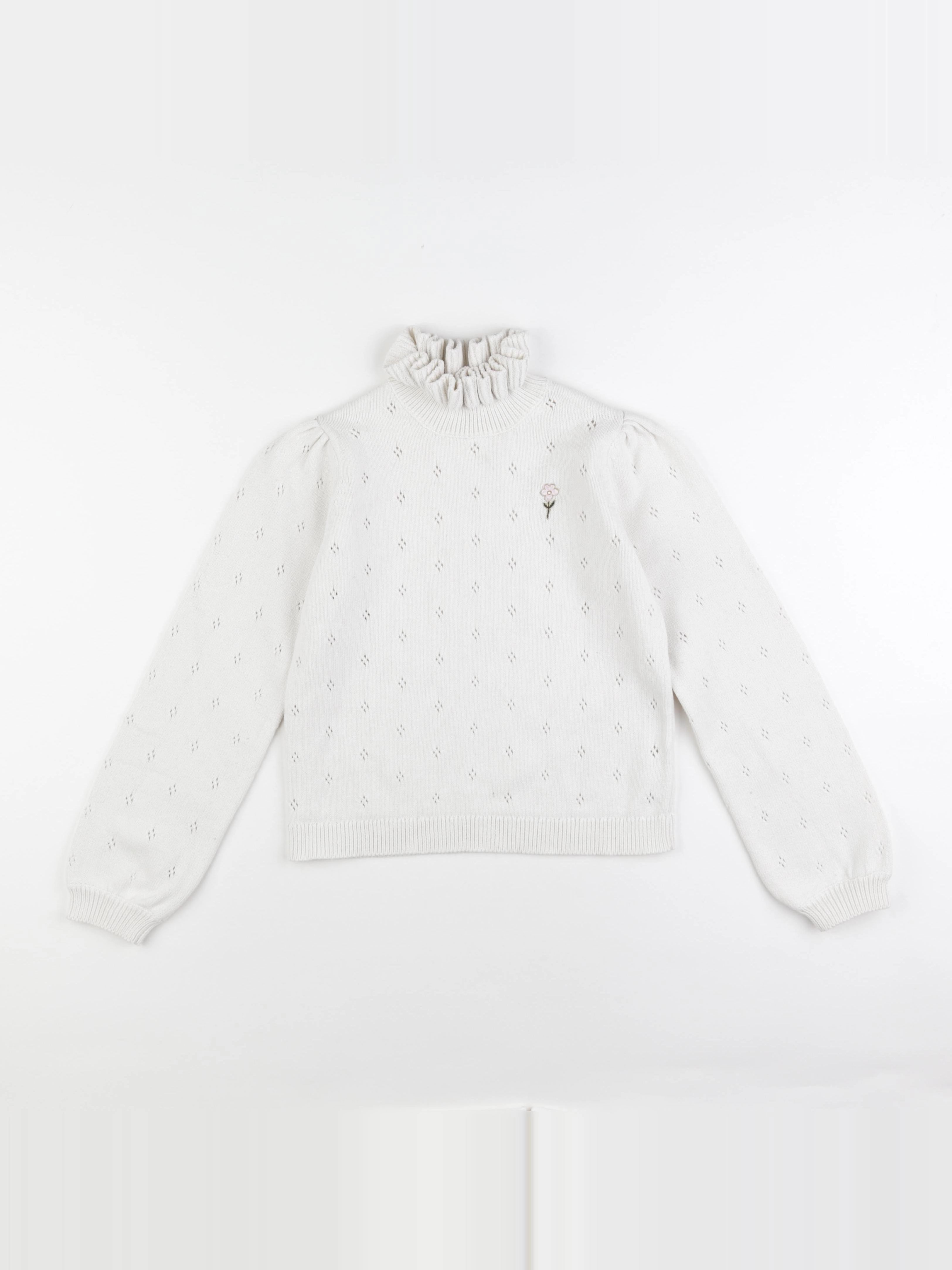 Vertbaudet - pull blanc - 10 ans
