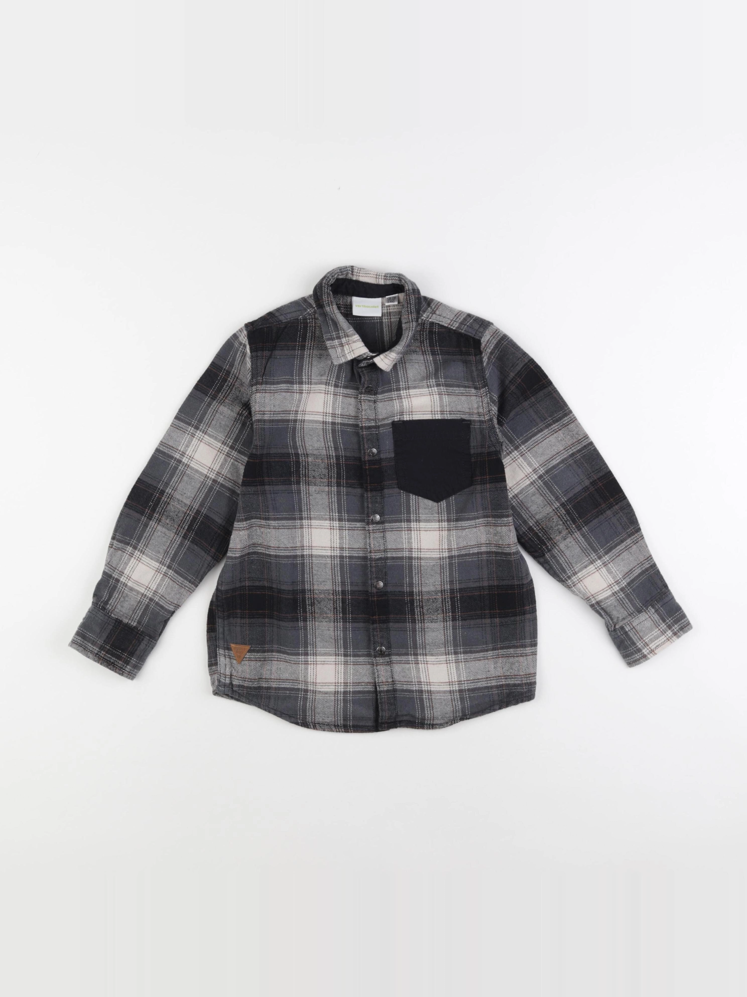 Vertbaudet - chemise gris - 8 ans
