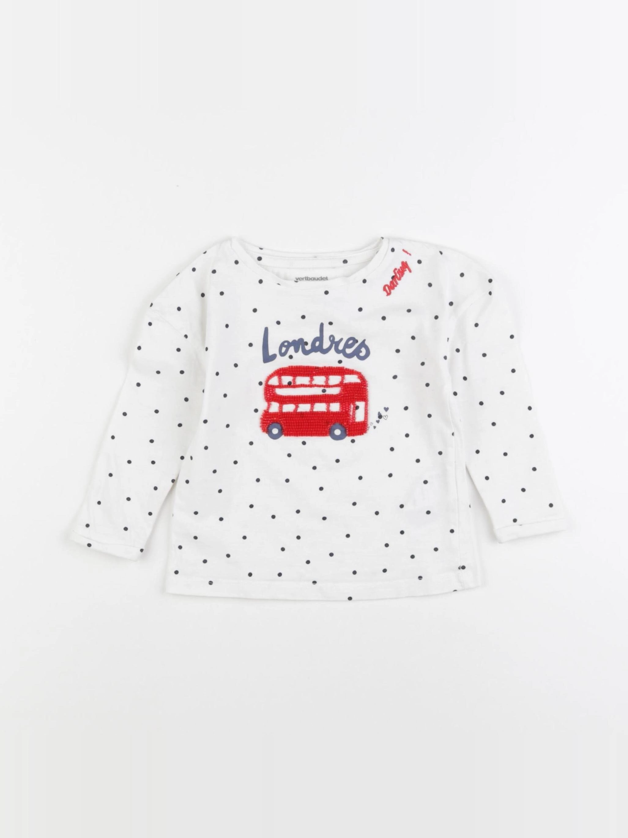Vertbaudet - tee-shirt blanc - 2 ans