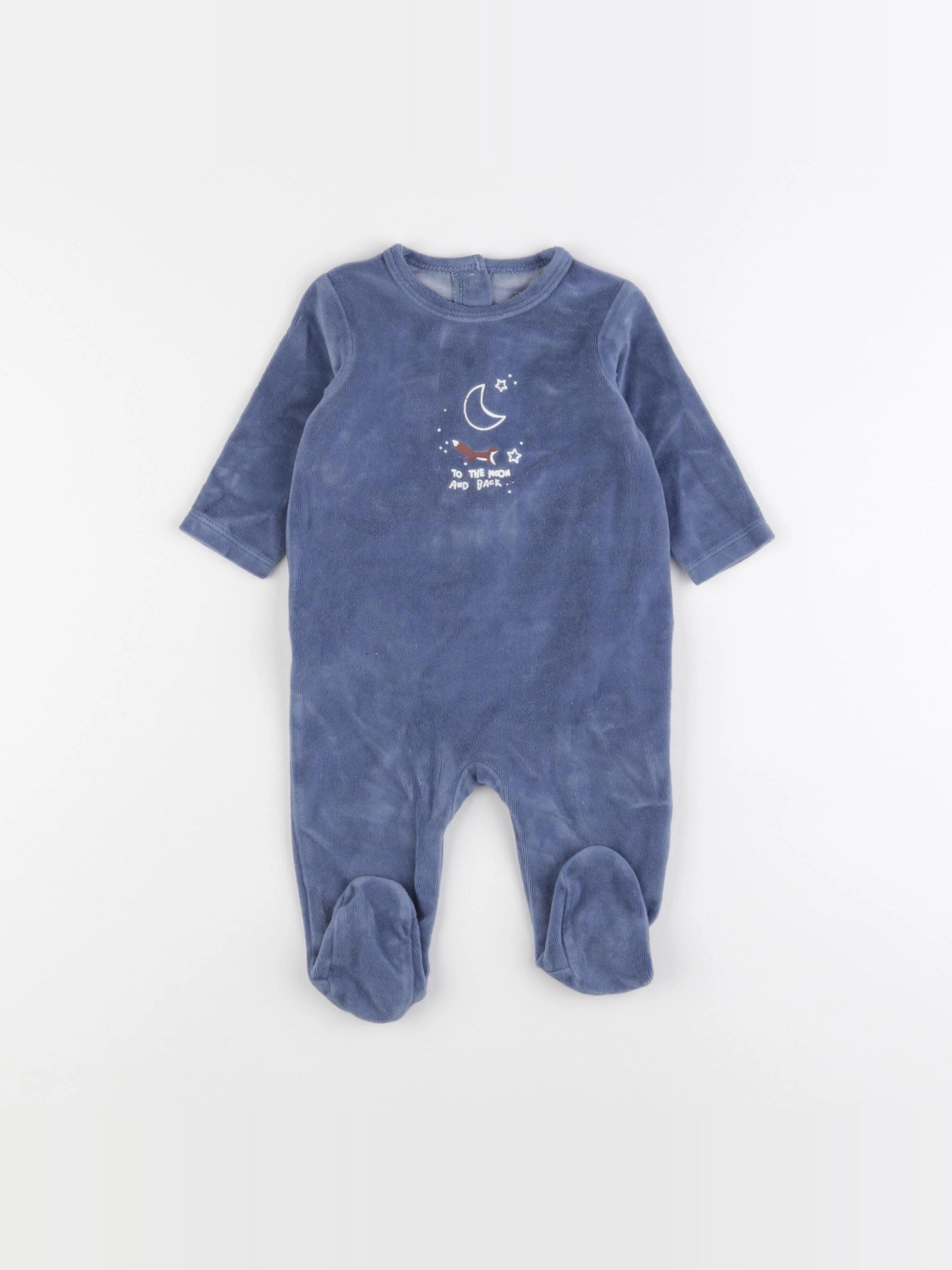 Vertbaudet - pyjama velours bleu - 6 mois