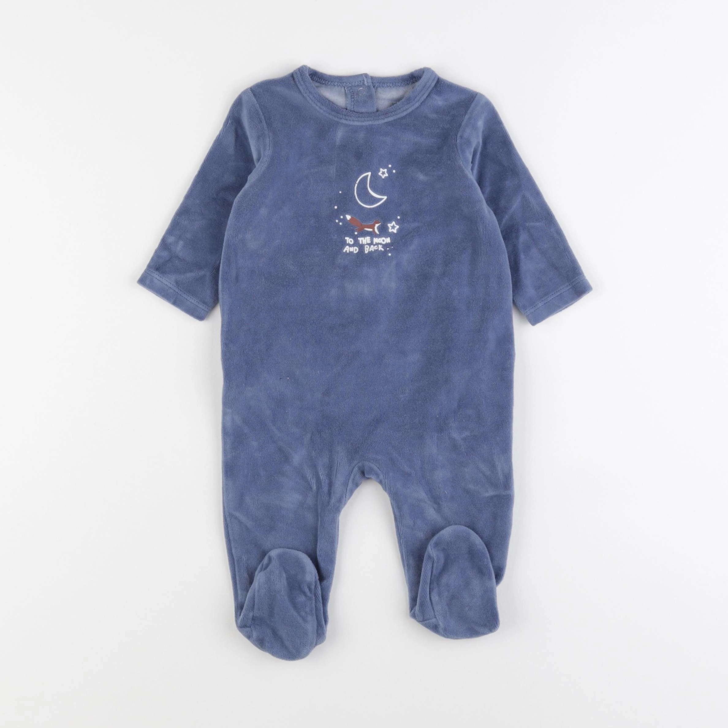 Vertbaudet - pyjama velours bleu - 6 mois