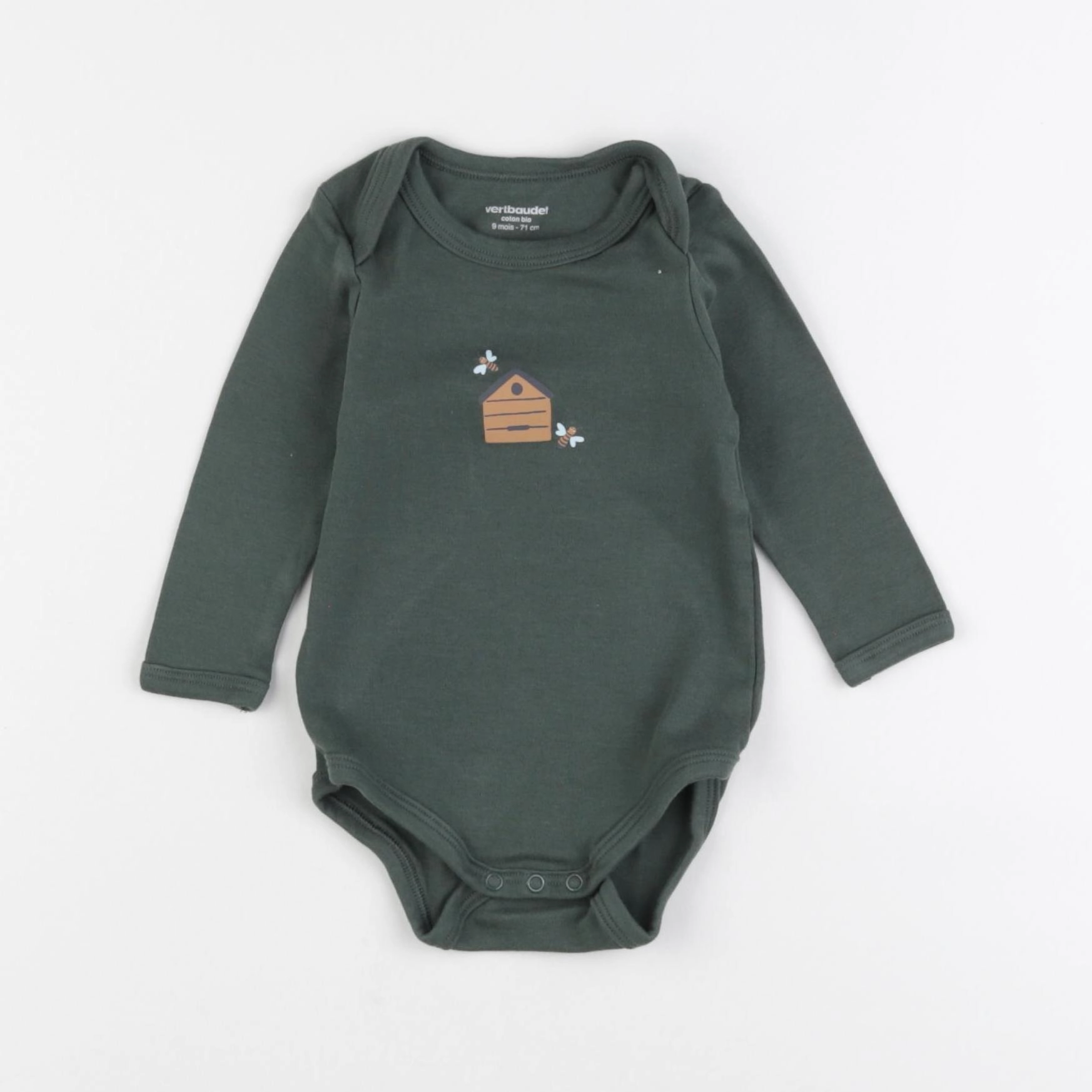 Vertbaudet - body vert - 9 mois