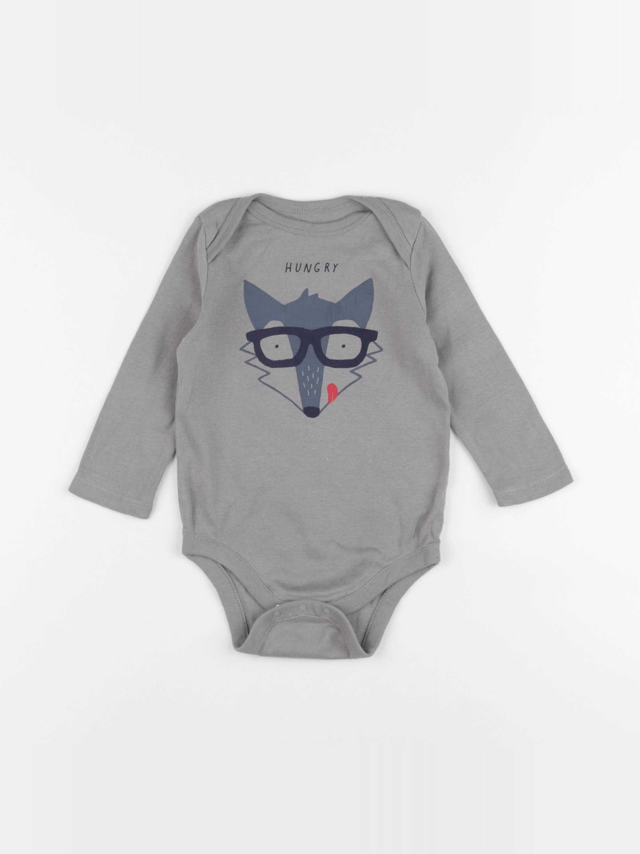 GAP - body gris - 6/12 mois