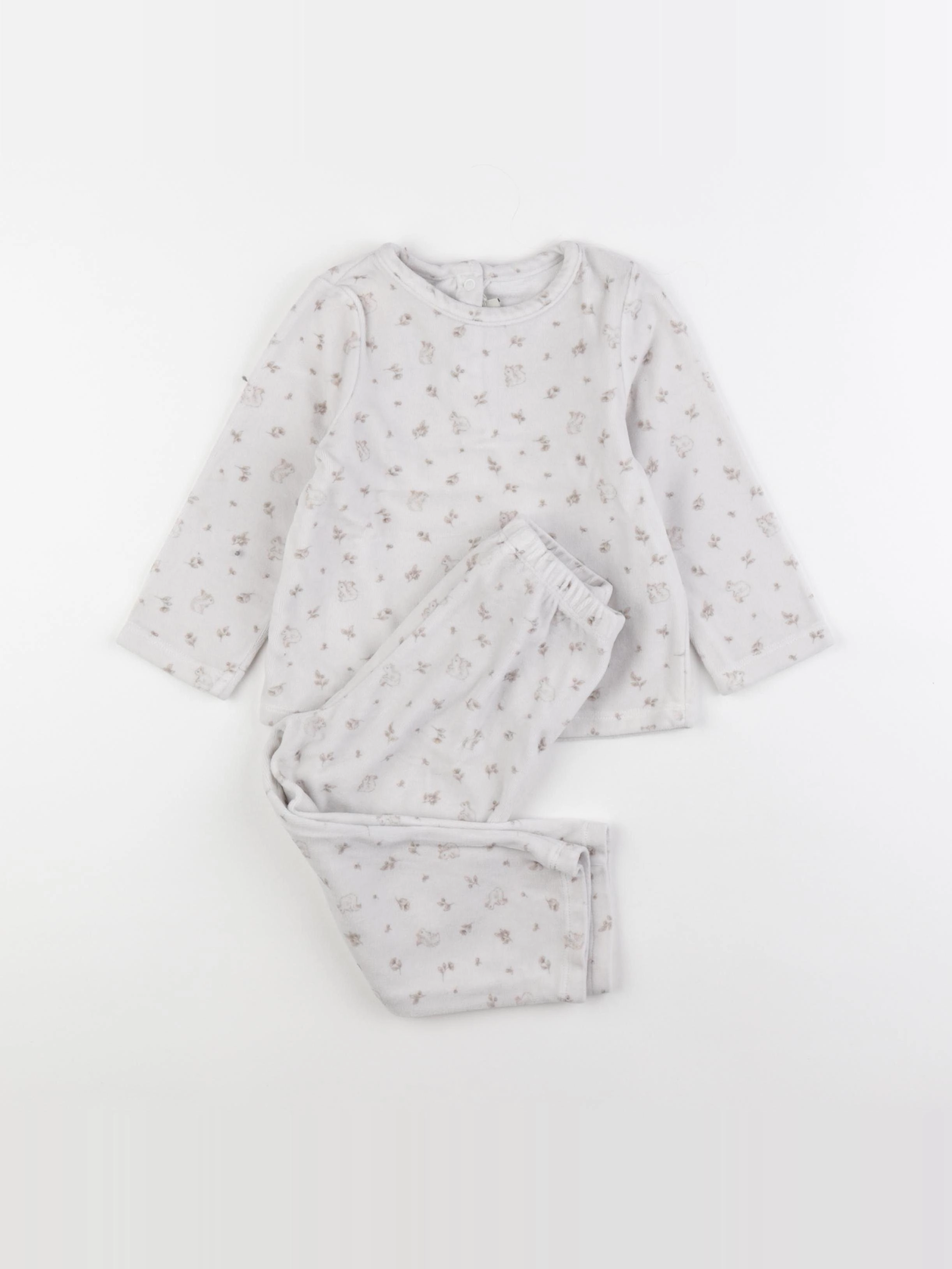 Natalys - pyjama velours beige - 36 mois