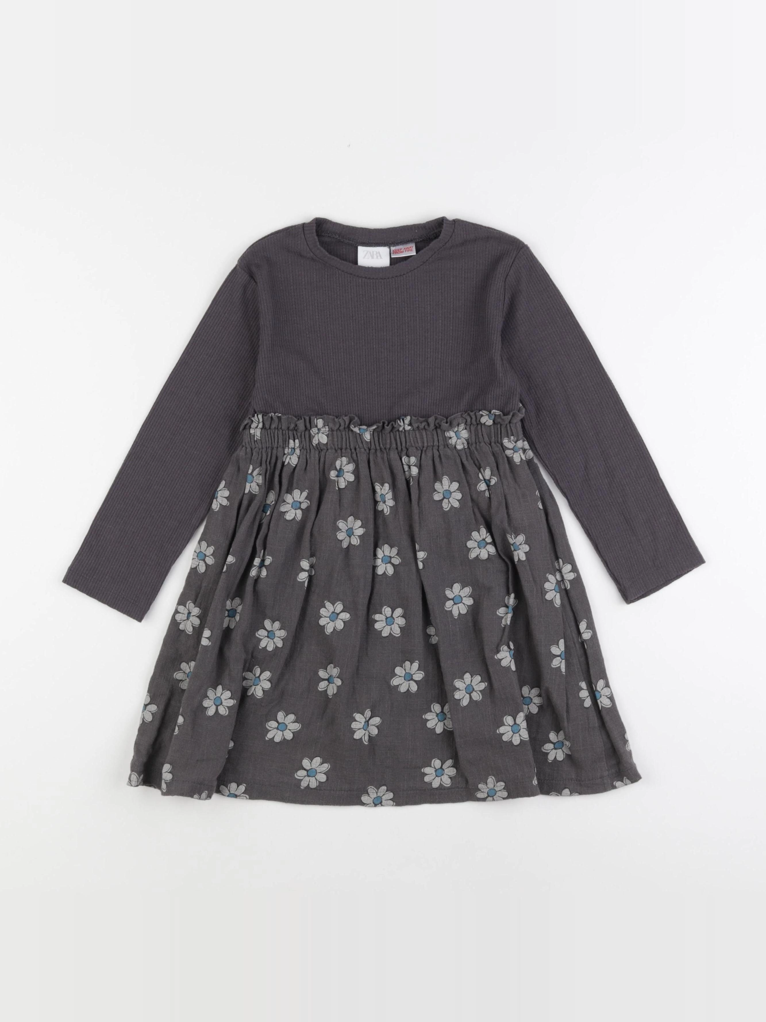 Zara - robe gris - 3/4 ans