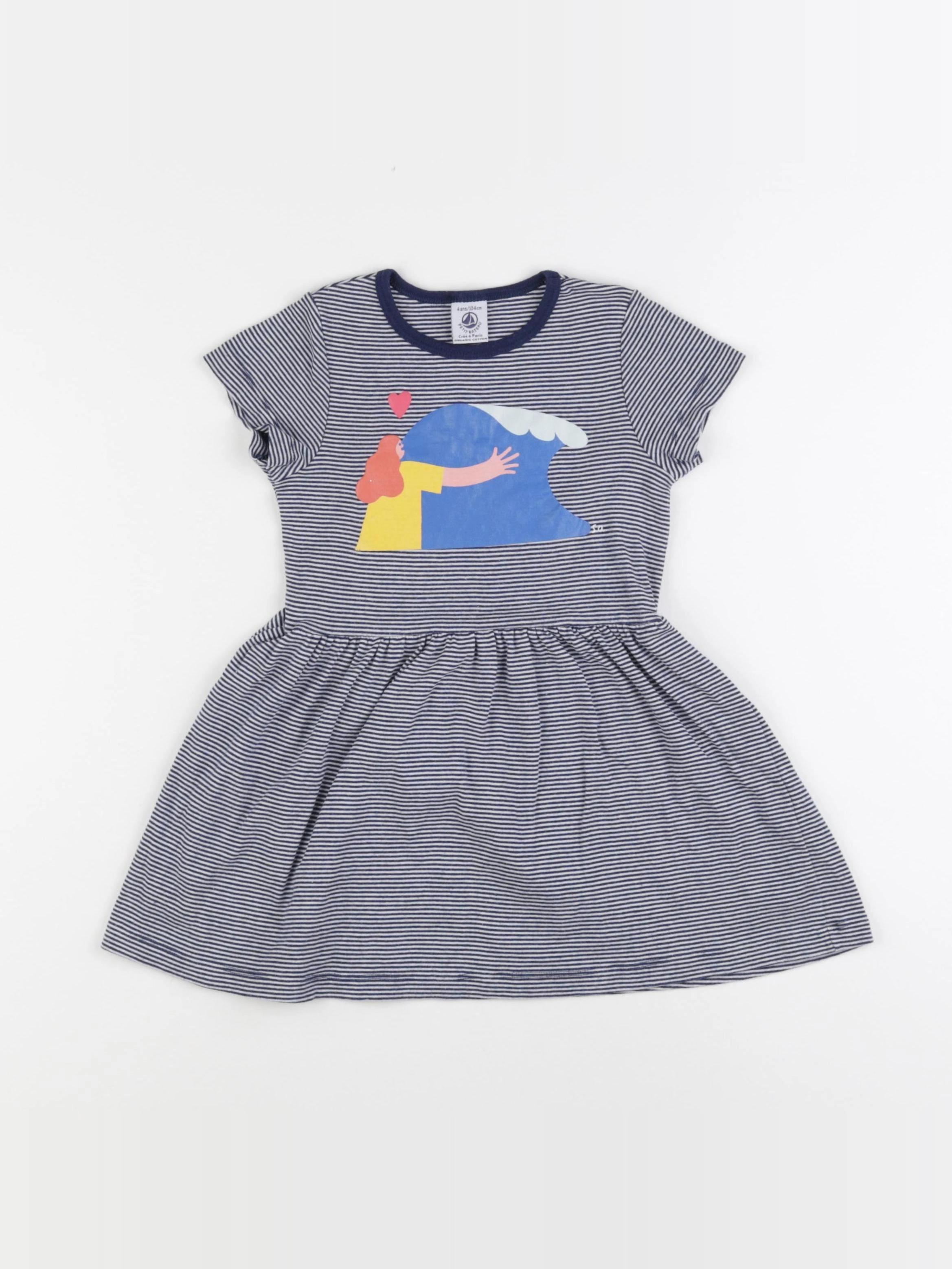 Petit Bateau - robe bleu - 4 ans