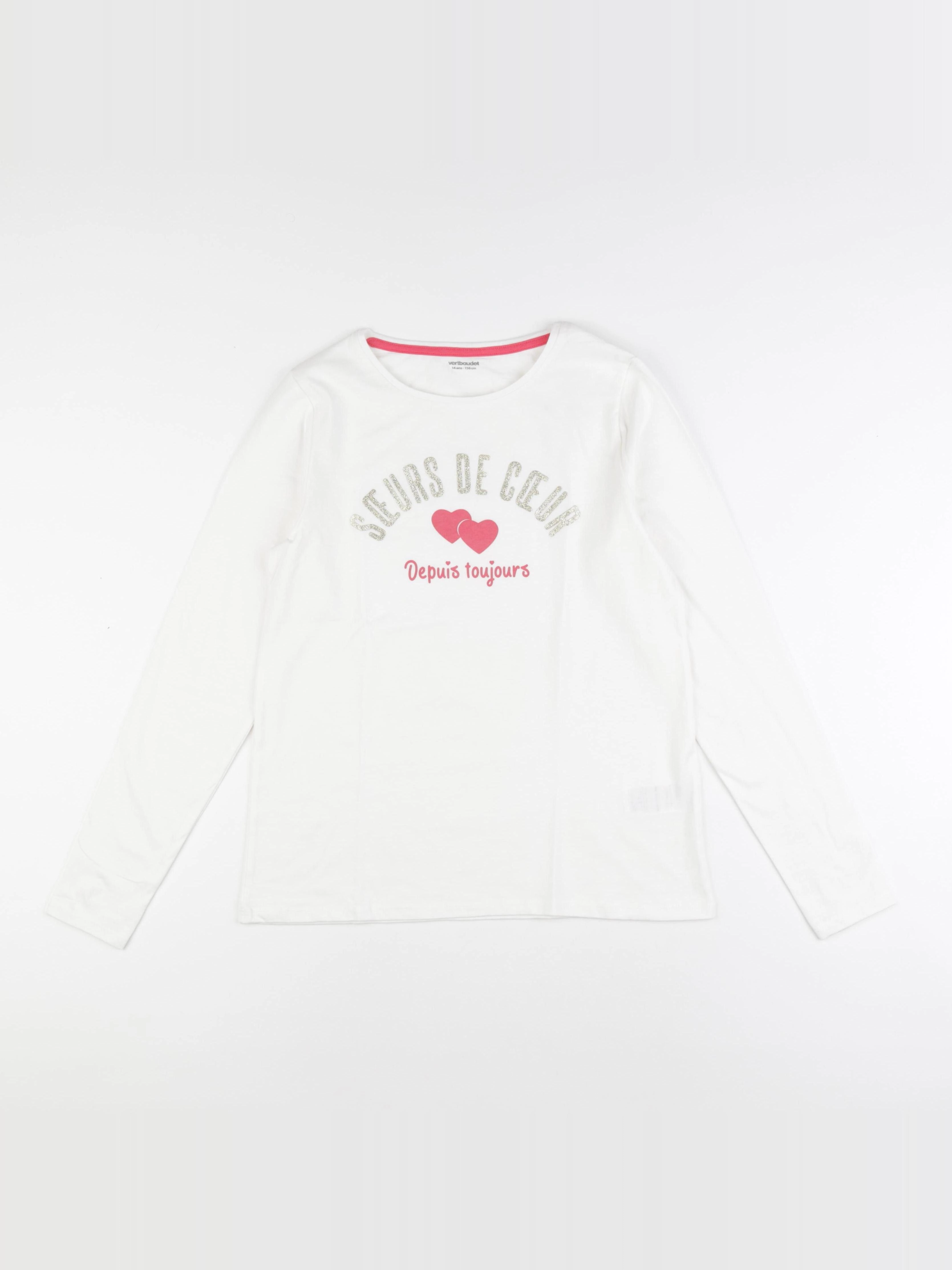 Vertbaudet - tee-shirt blanc - 14 ans