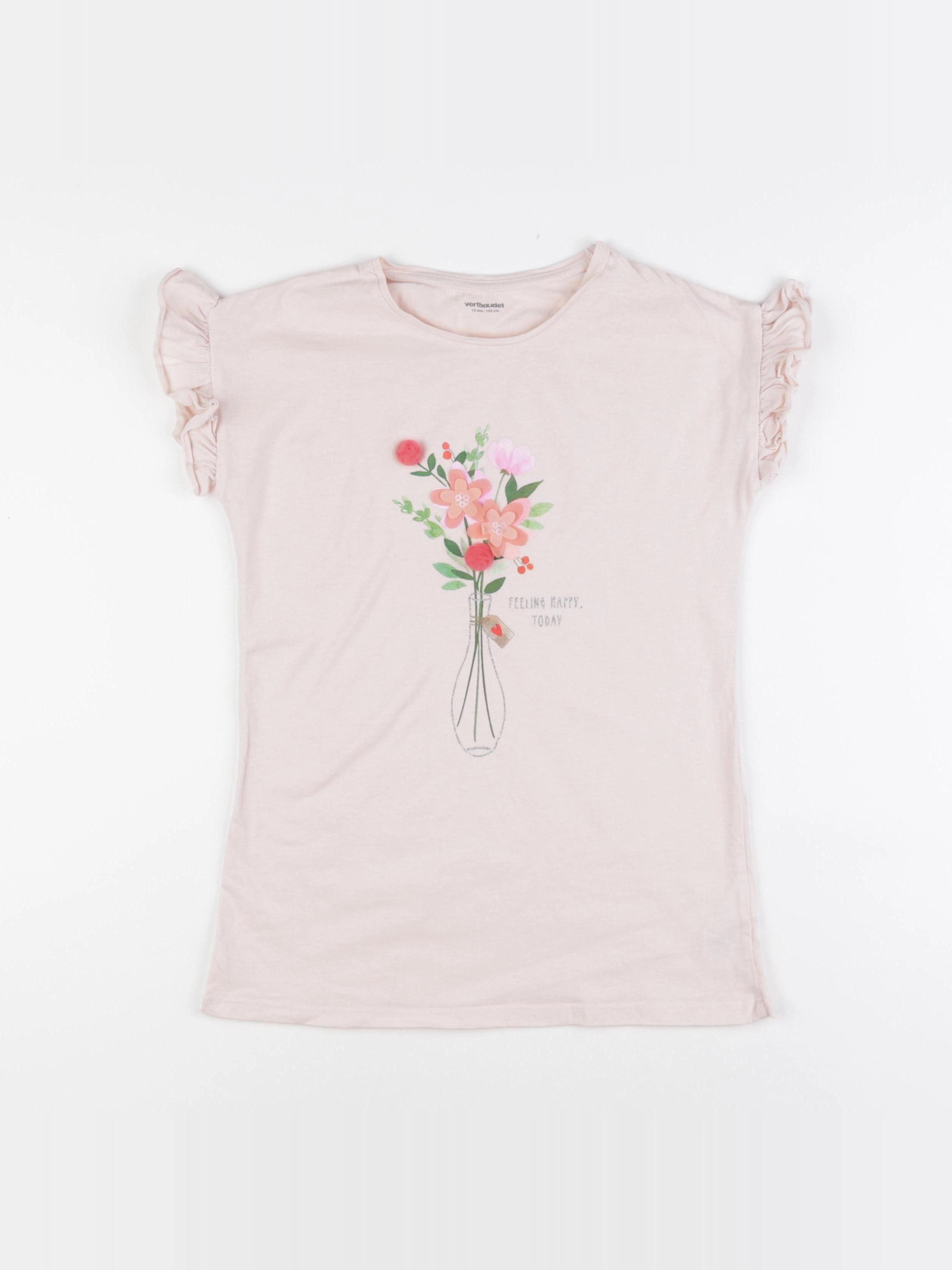Vertbaudet - tee-shirt rose - 12 ans
