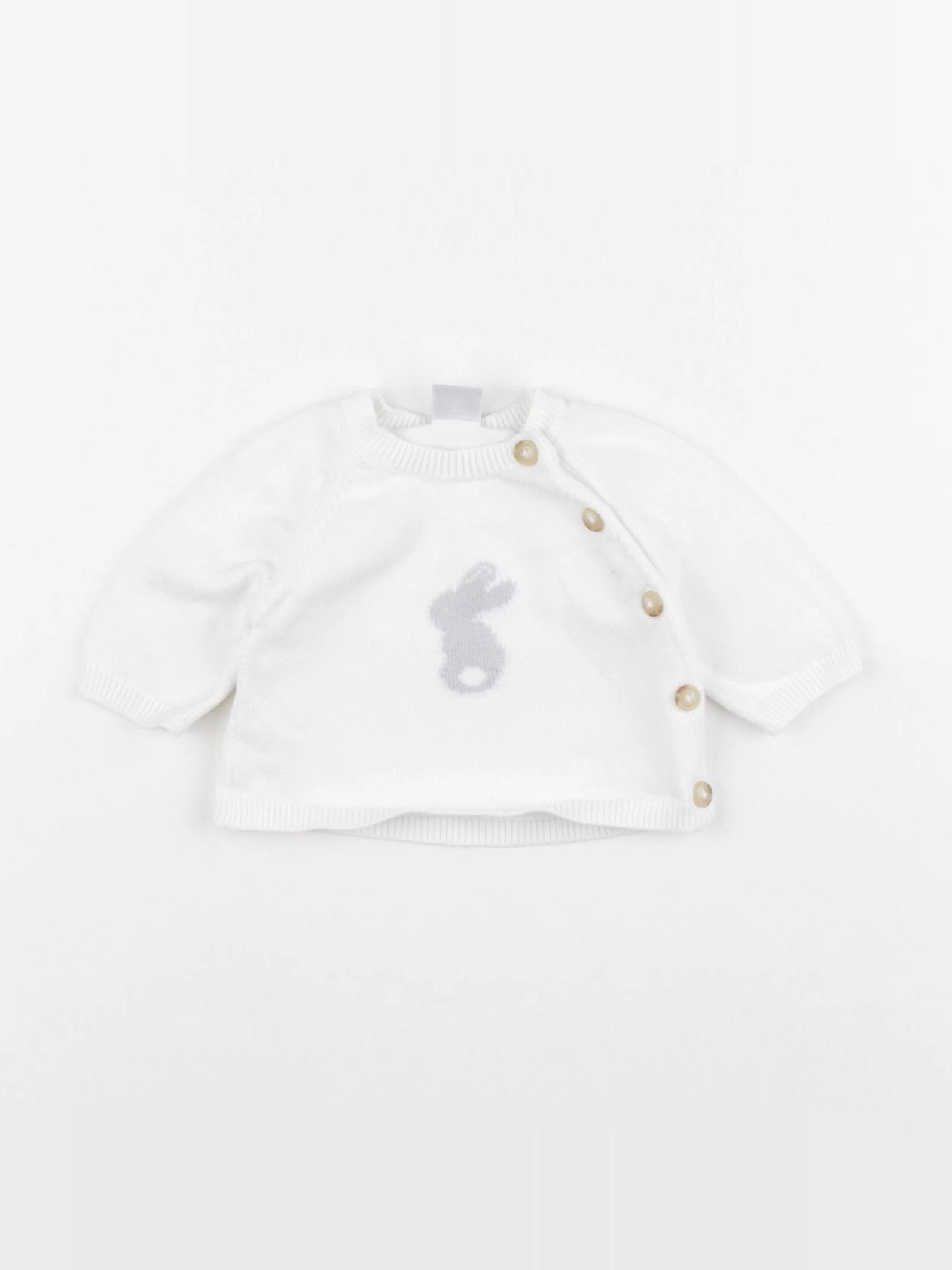 Petit Bateau - pull blanc - 1 mois
