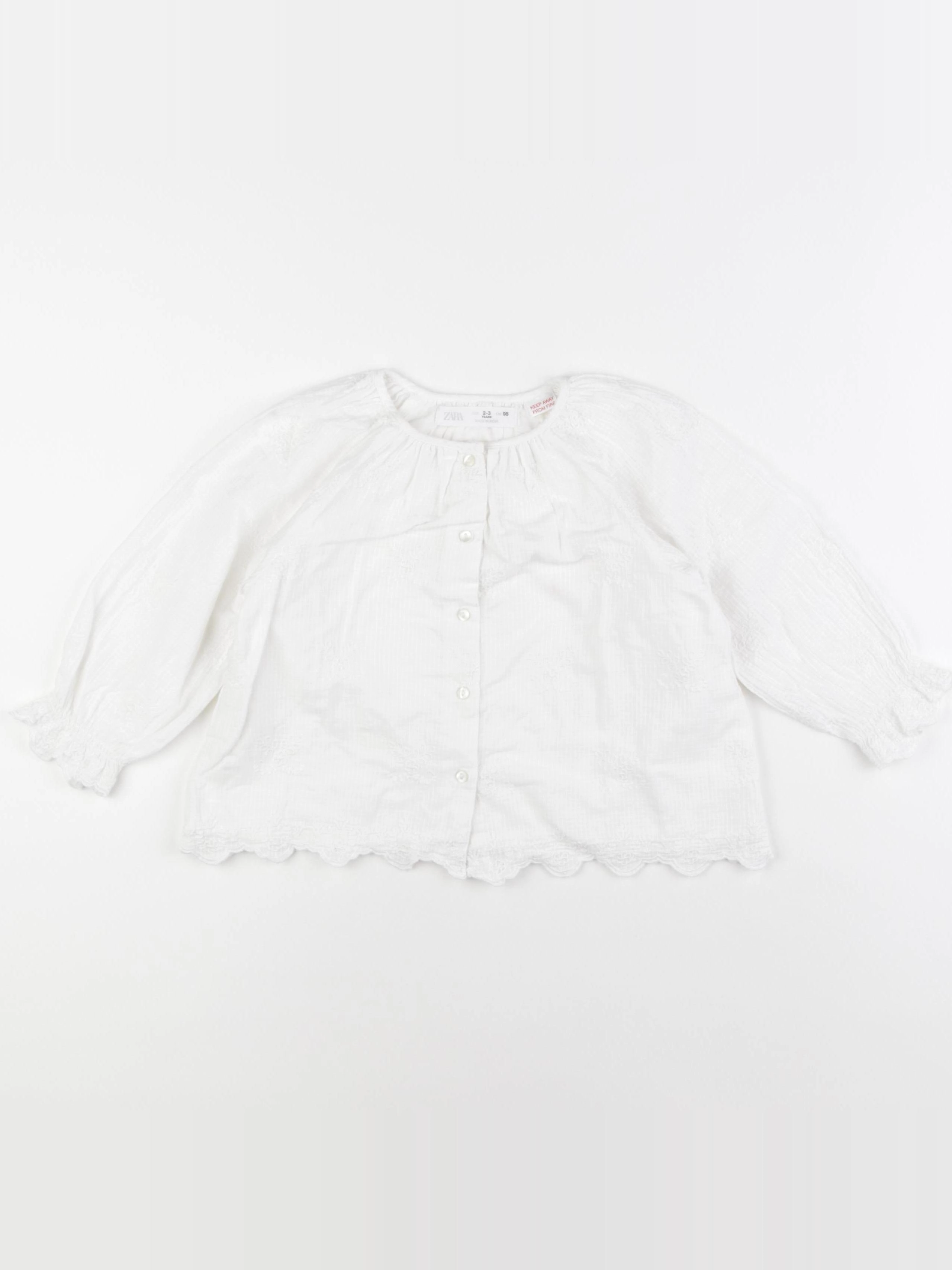 Zara - blouse blanc - 2/3 ans