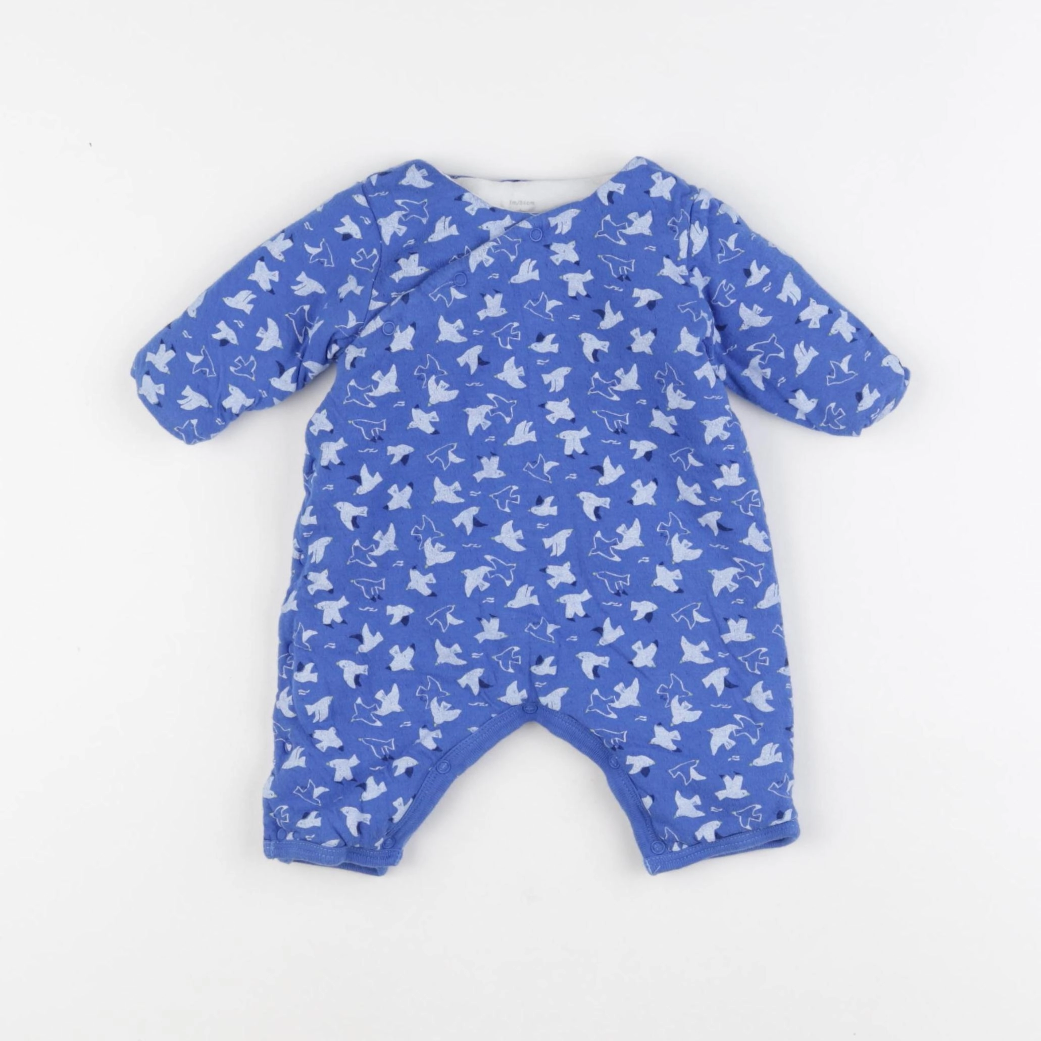 Petit Bateau - pyjama coton bleu - 1 mois