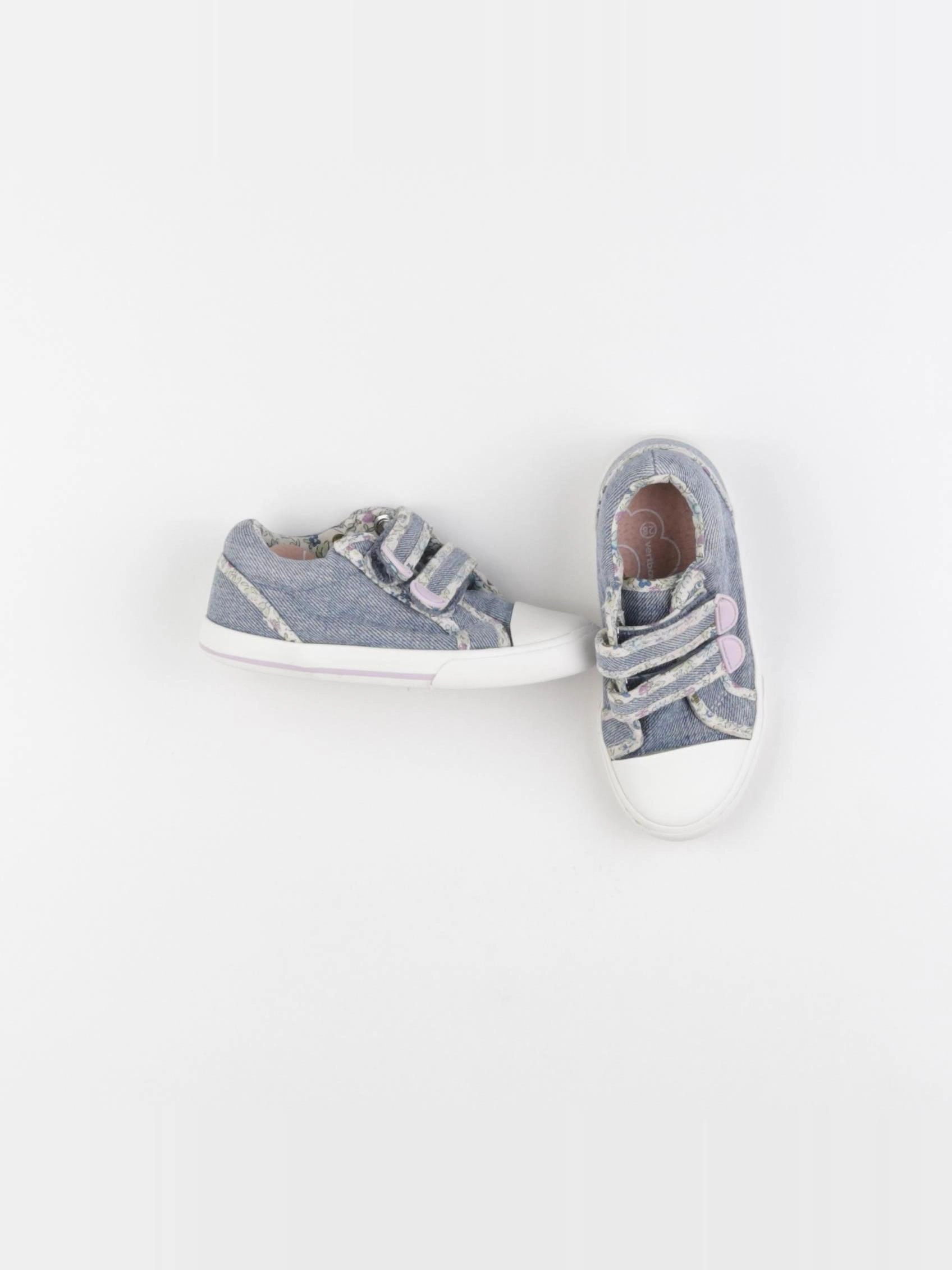 Vertbaudet - tennis à scratch/ lacets bleu - pointure 28