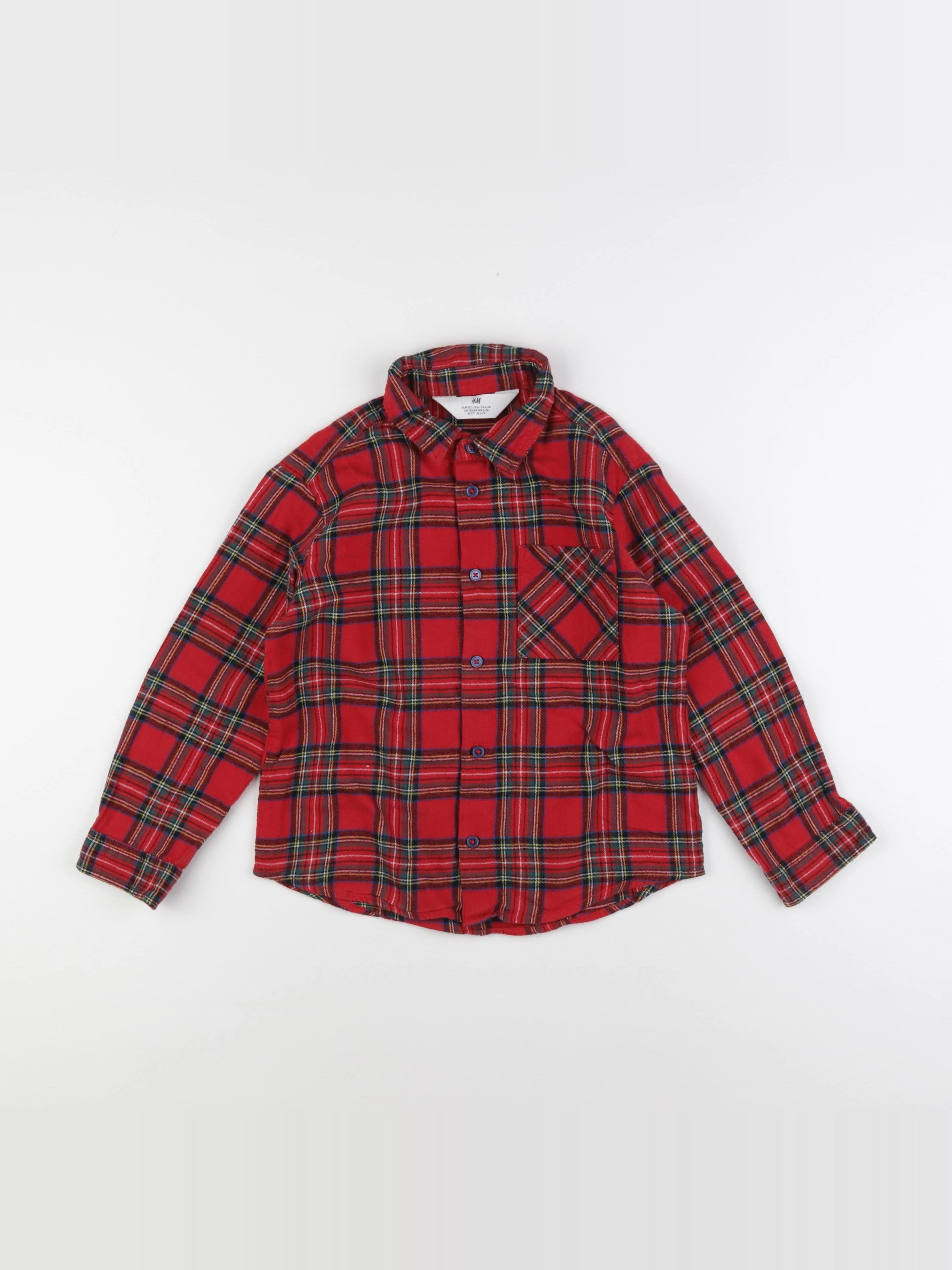 H&M - chemise rouge - 6/7 ans