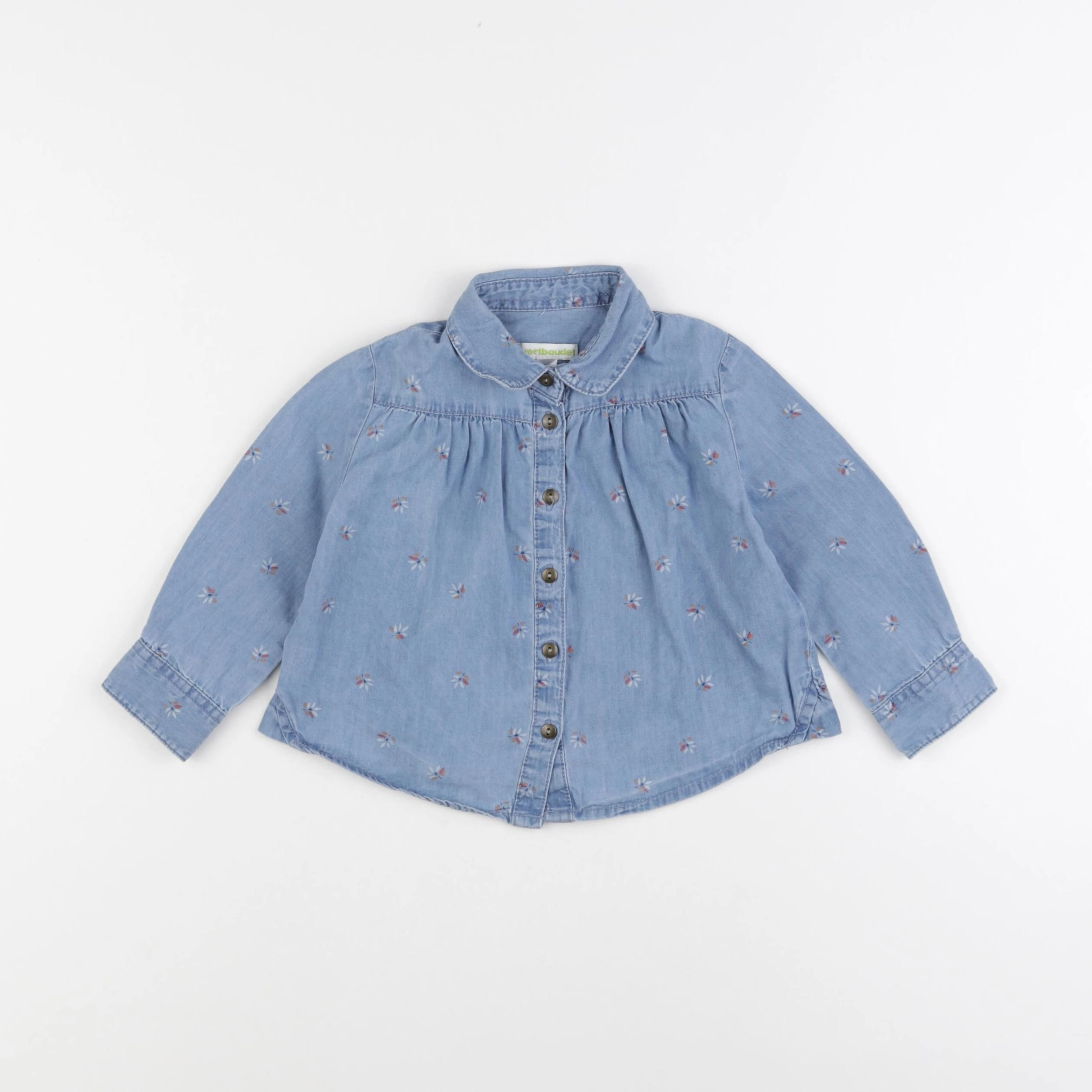 Vertbaudet - blouse bleu - 2 ans