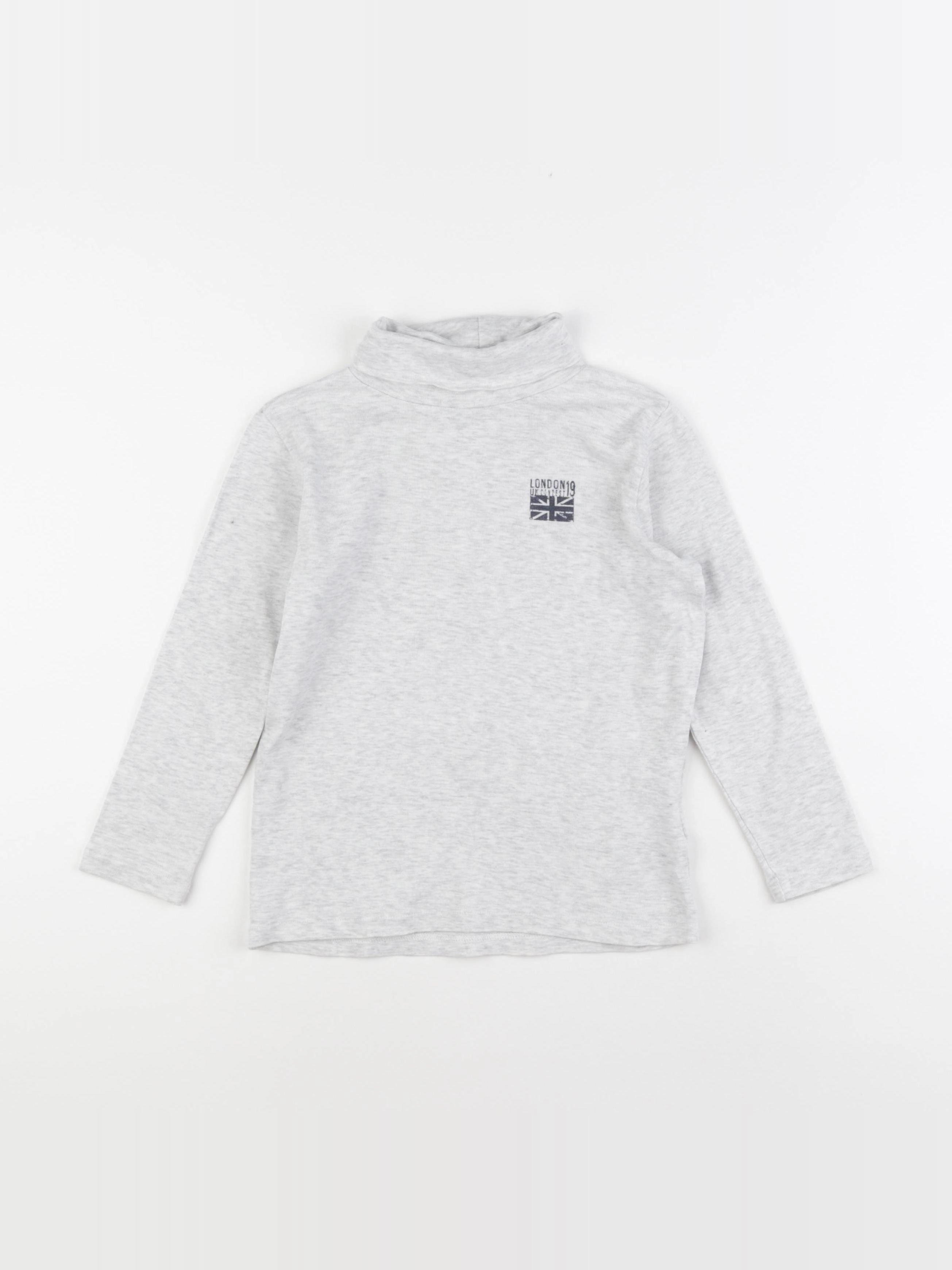 Vertbaudet - pull gris - 8 ans
