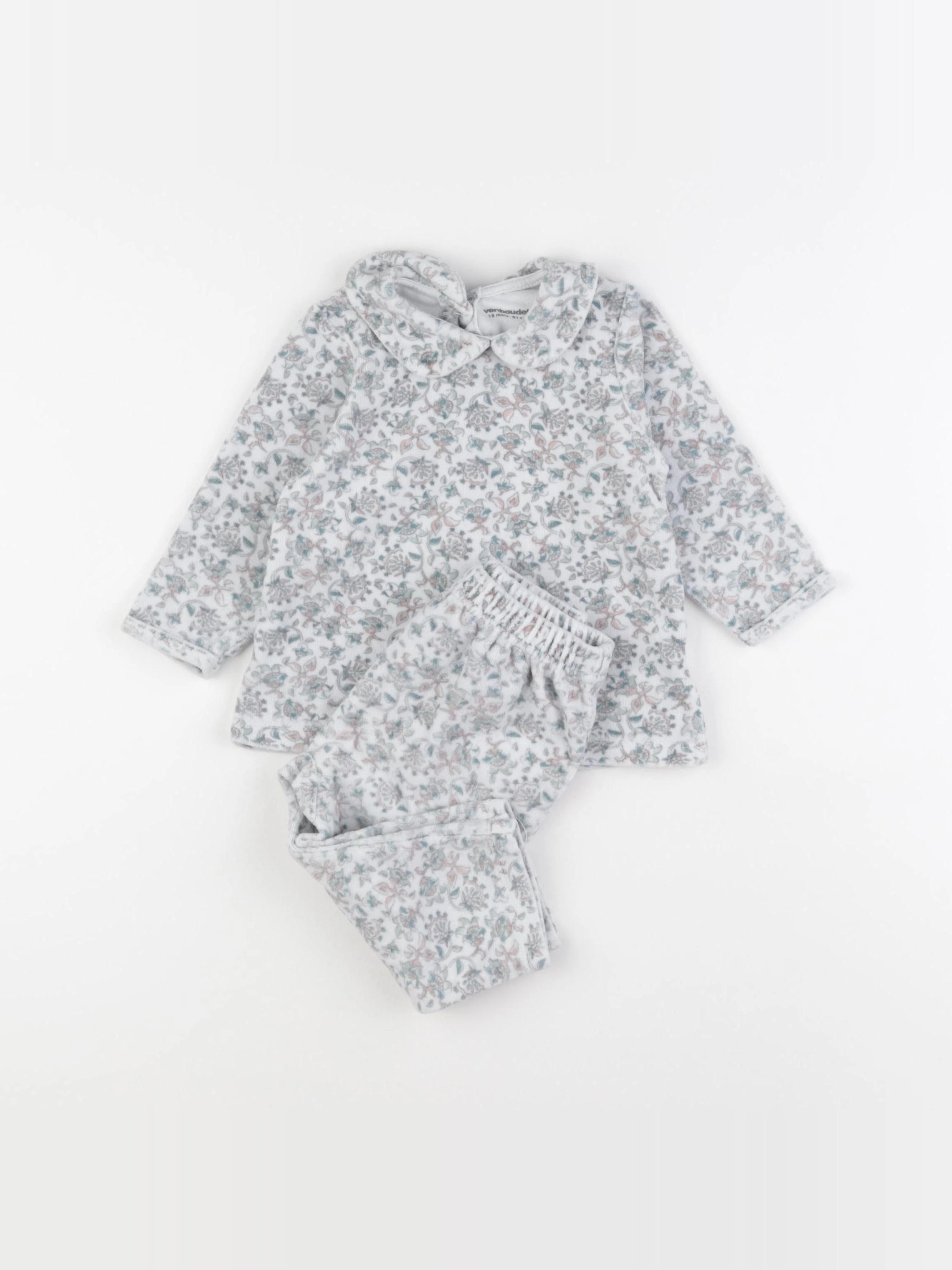 Vertbaudet - pyjama velours multicolore - 18 mois